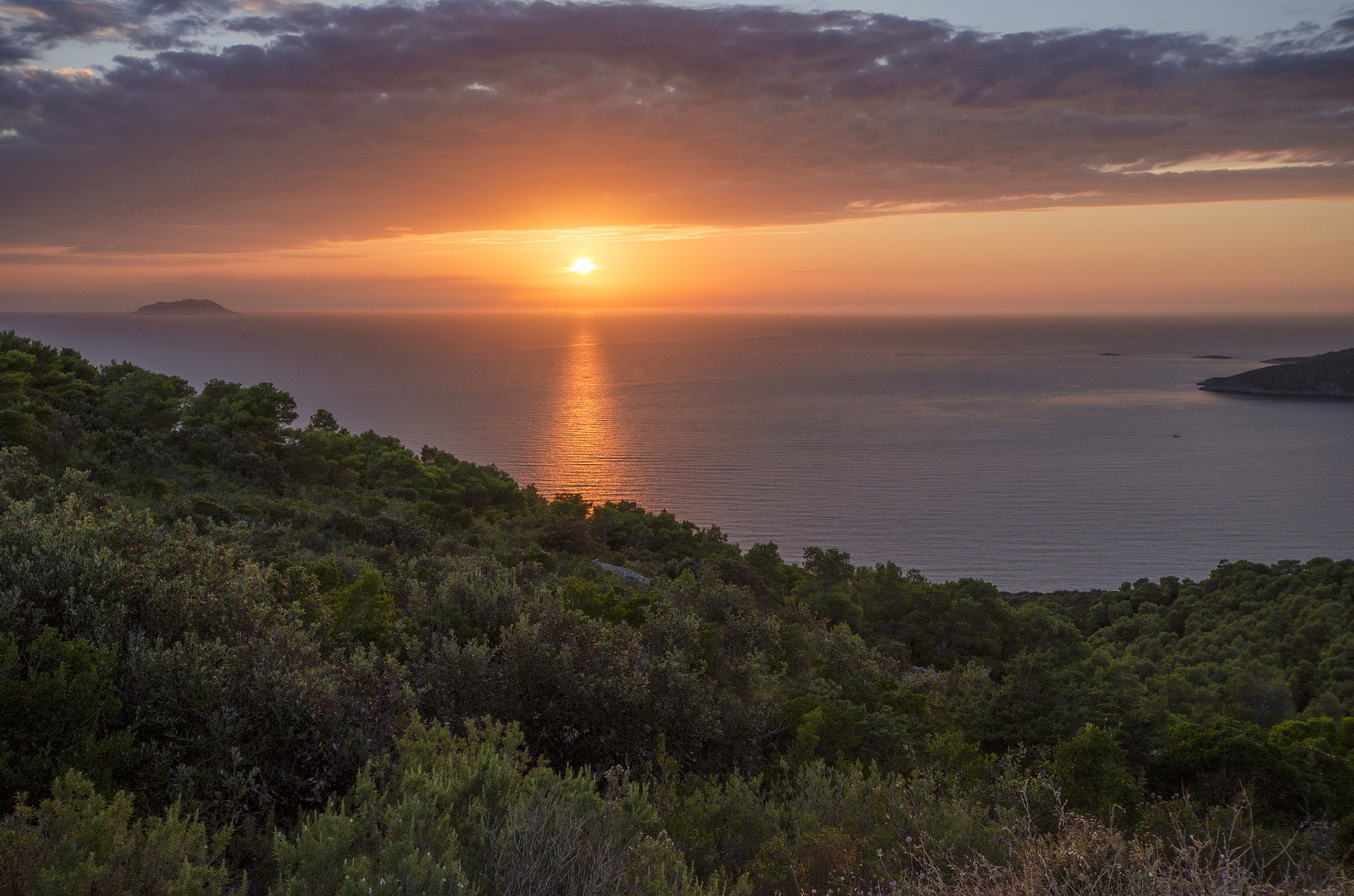 Sunset over the sea - Vis Island