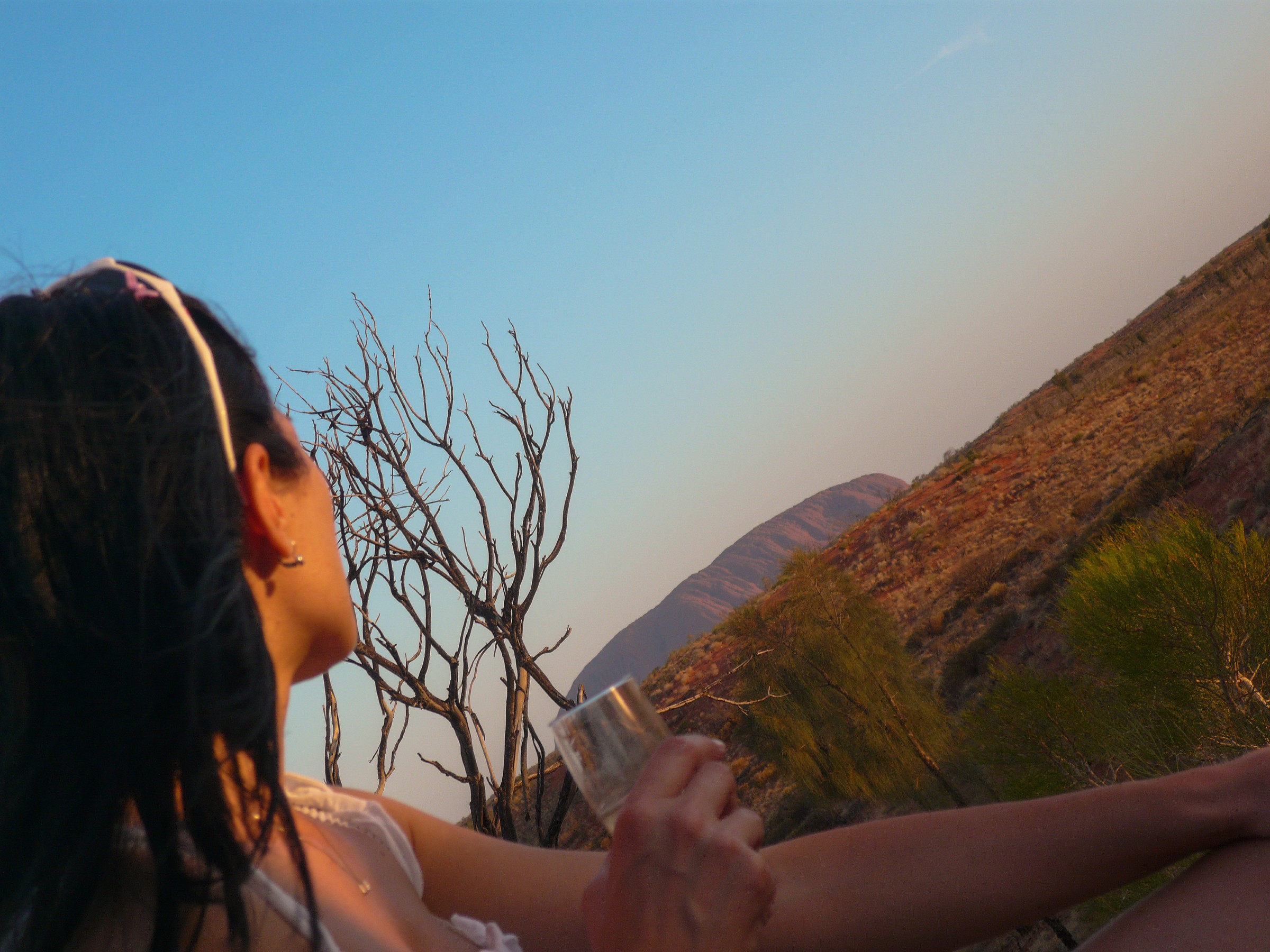 champagne at sunset on Uluru