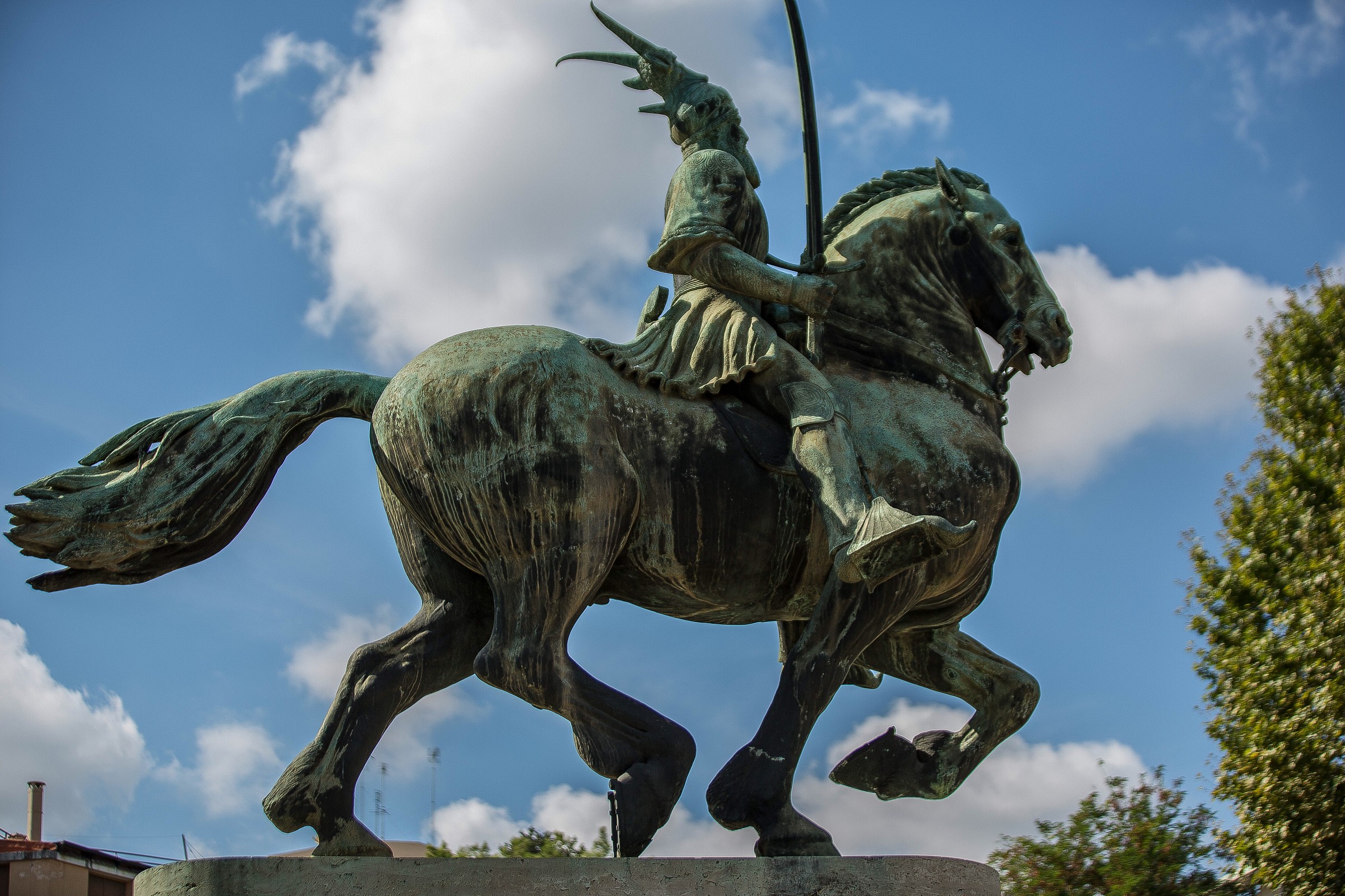 Avenue of the Pyramid of Cestius. Equestrian Statue