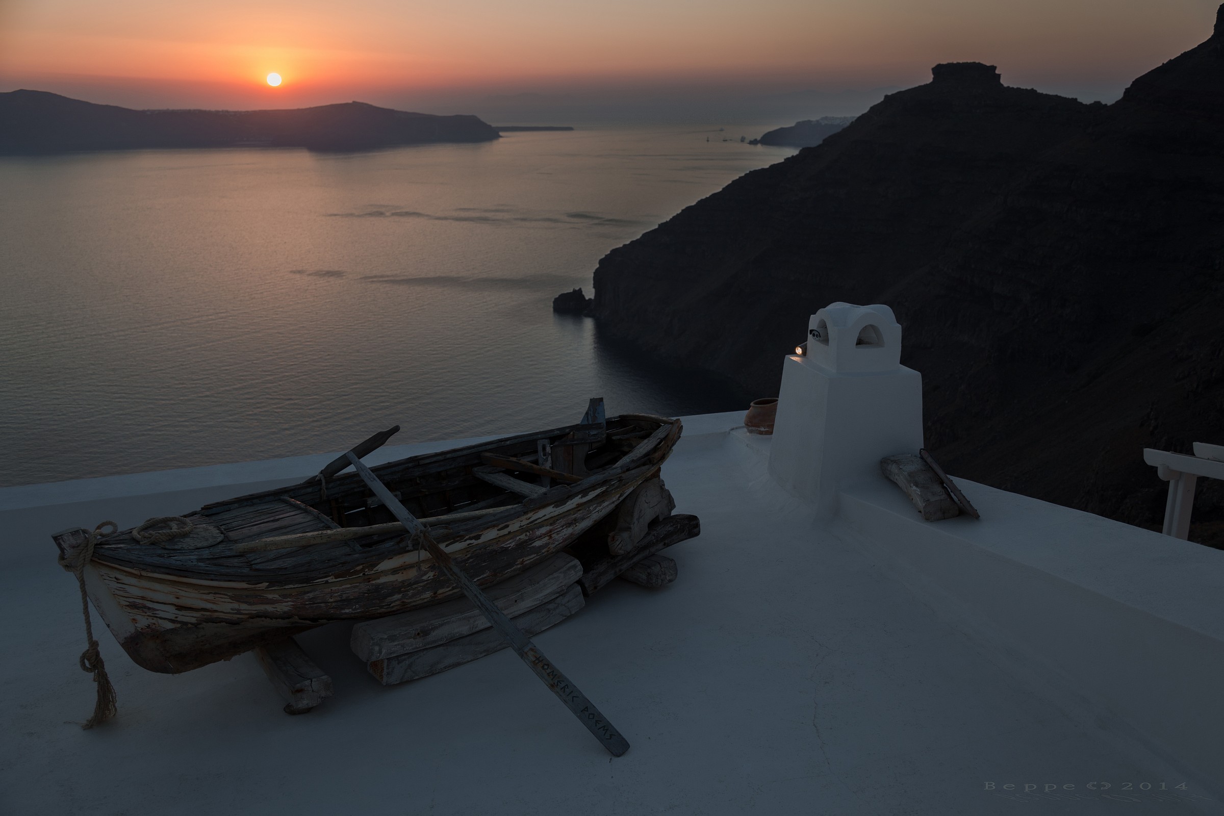 Santorini, boat