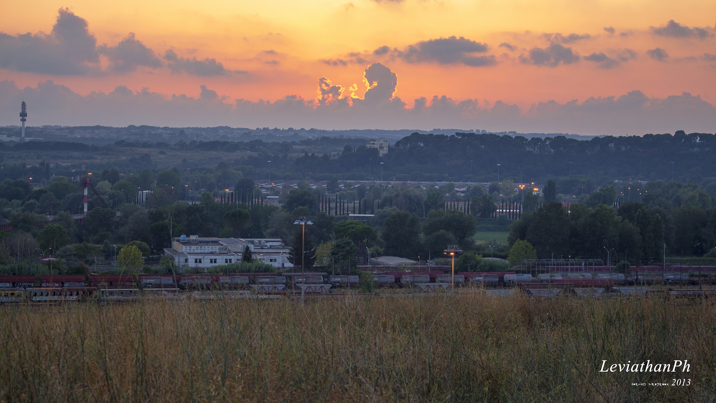 Tramonto in ferrovia