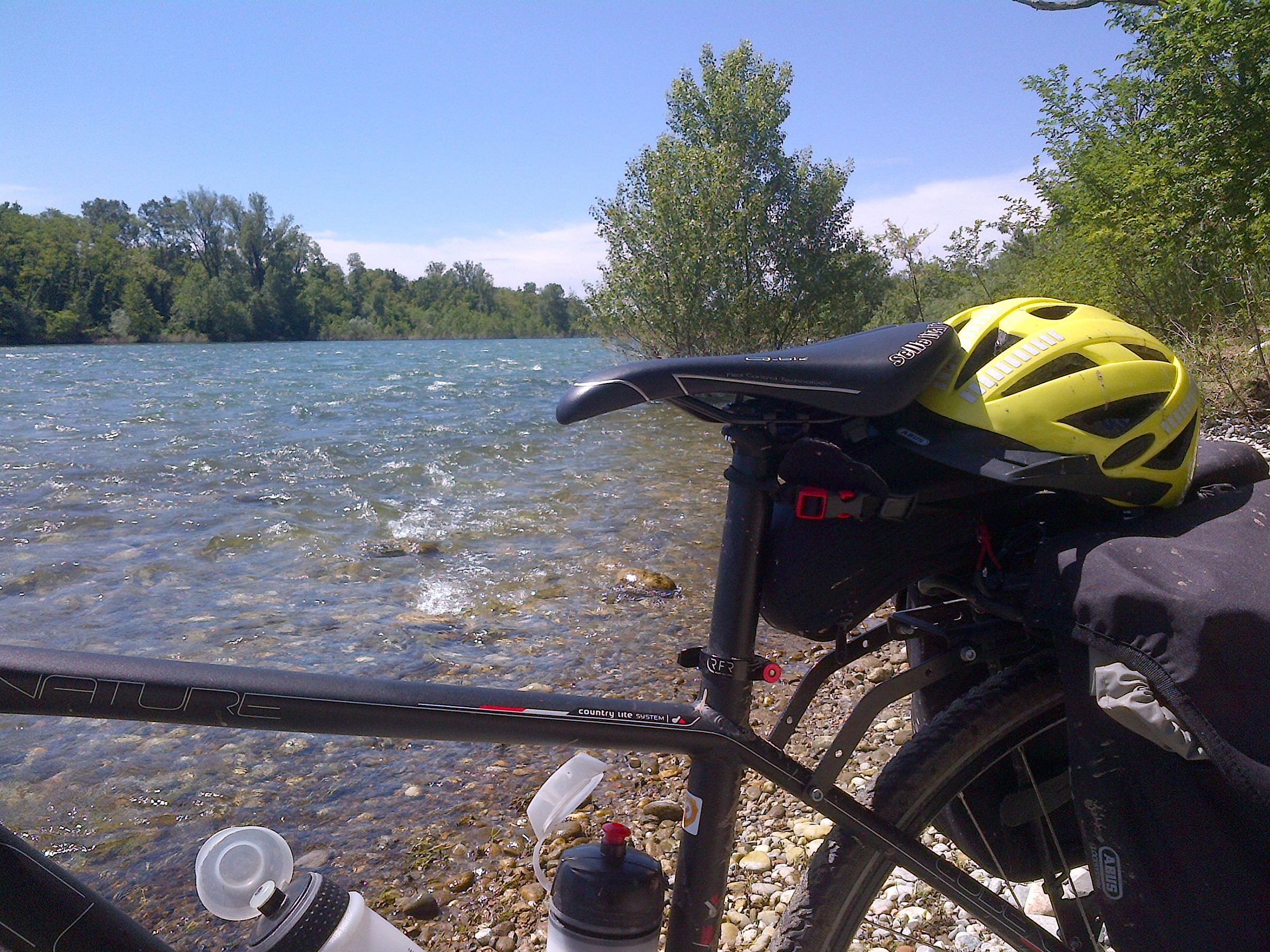 the river seems to return with the current blue