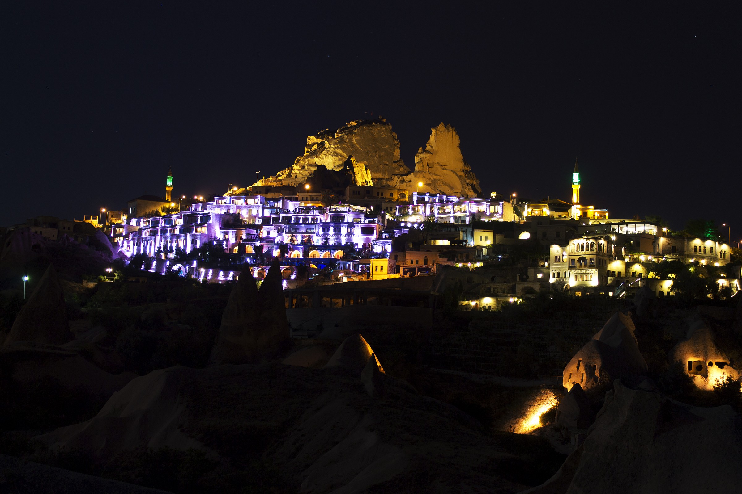 Uchisar at night