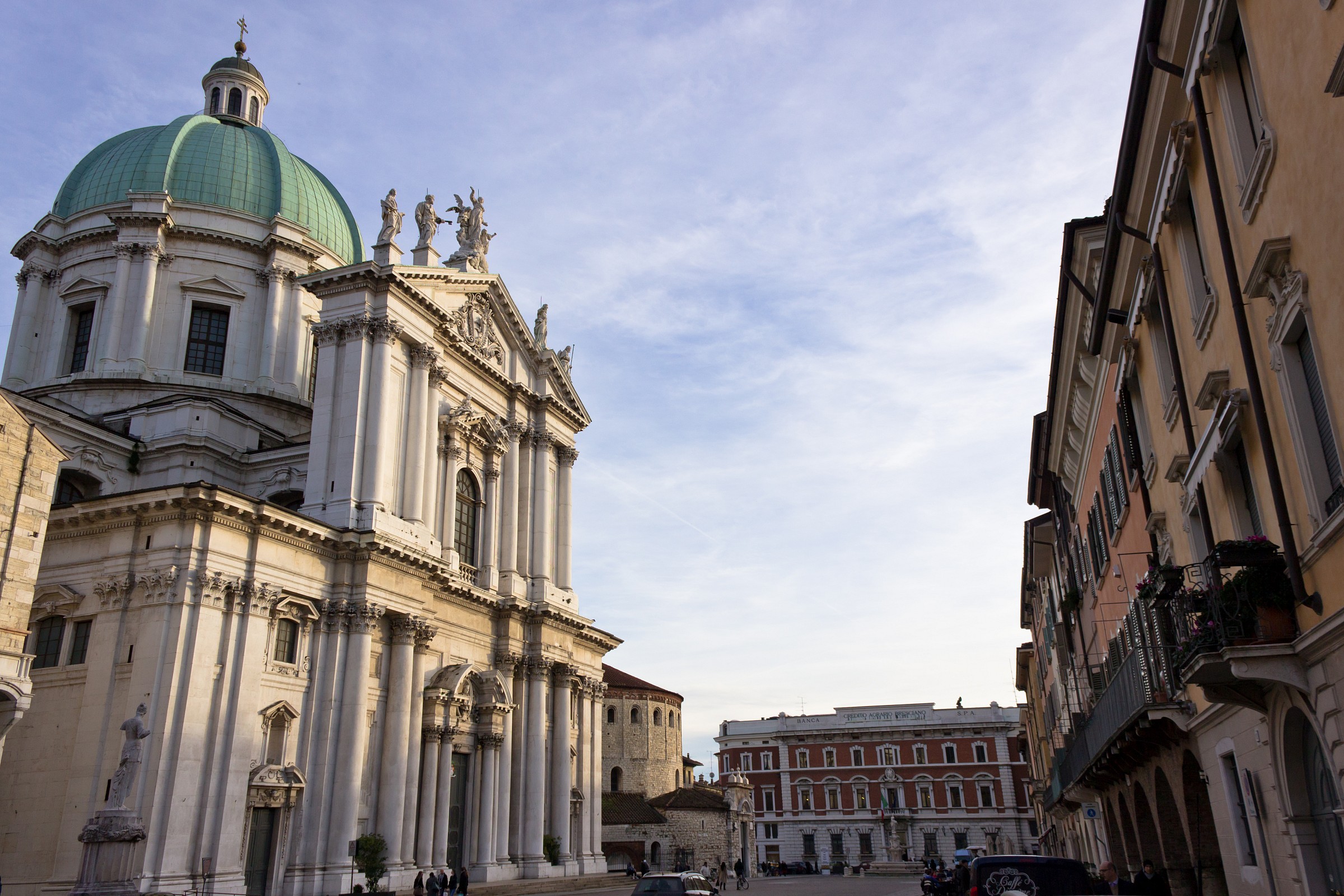 The light of the sunset over the cathedral