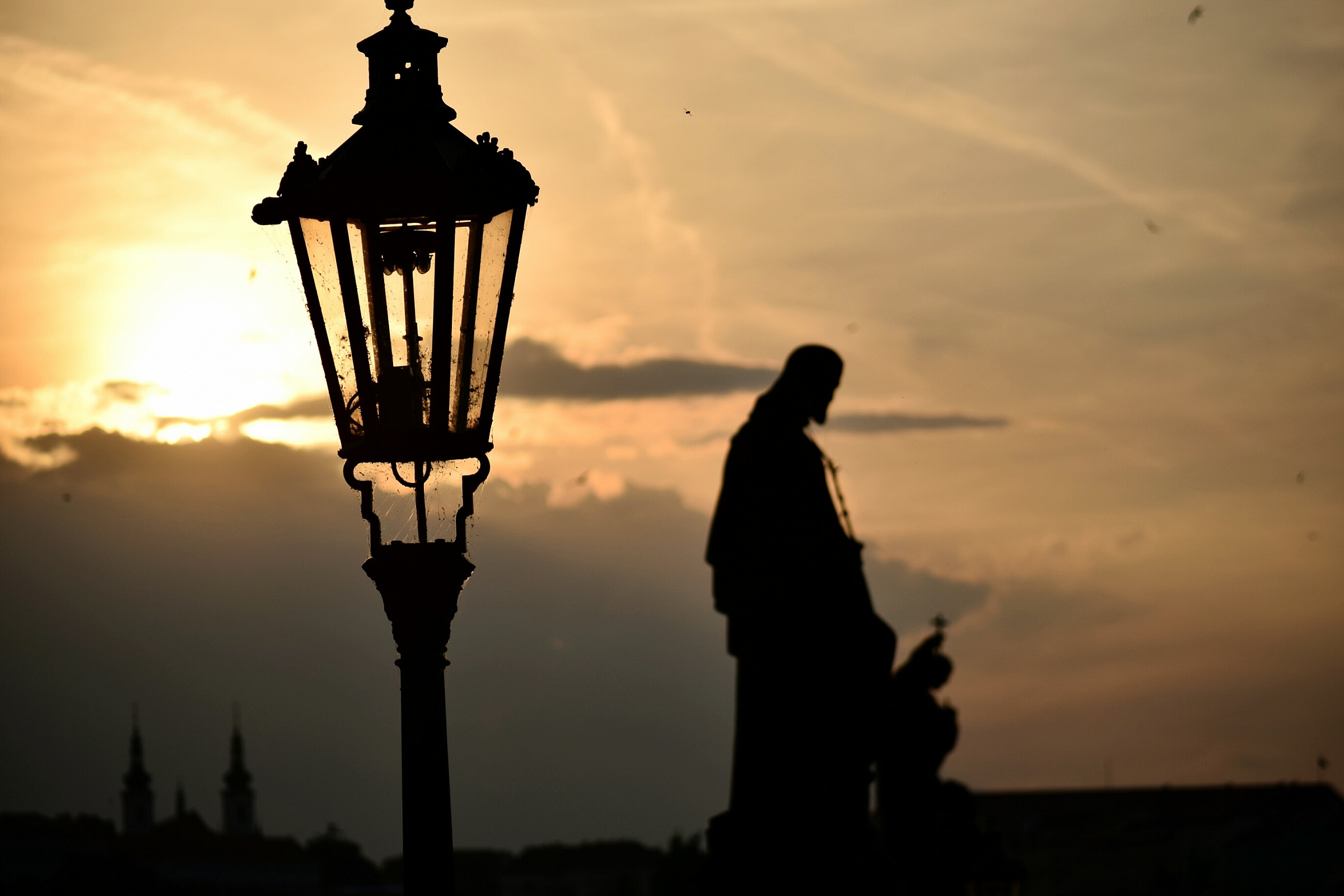 sunset on the bridge