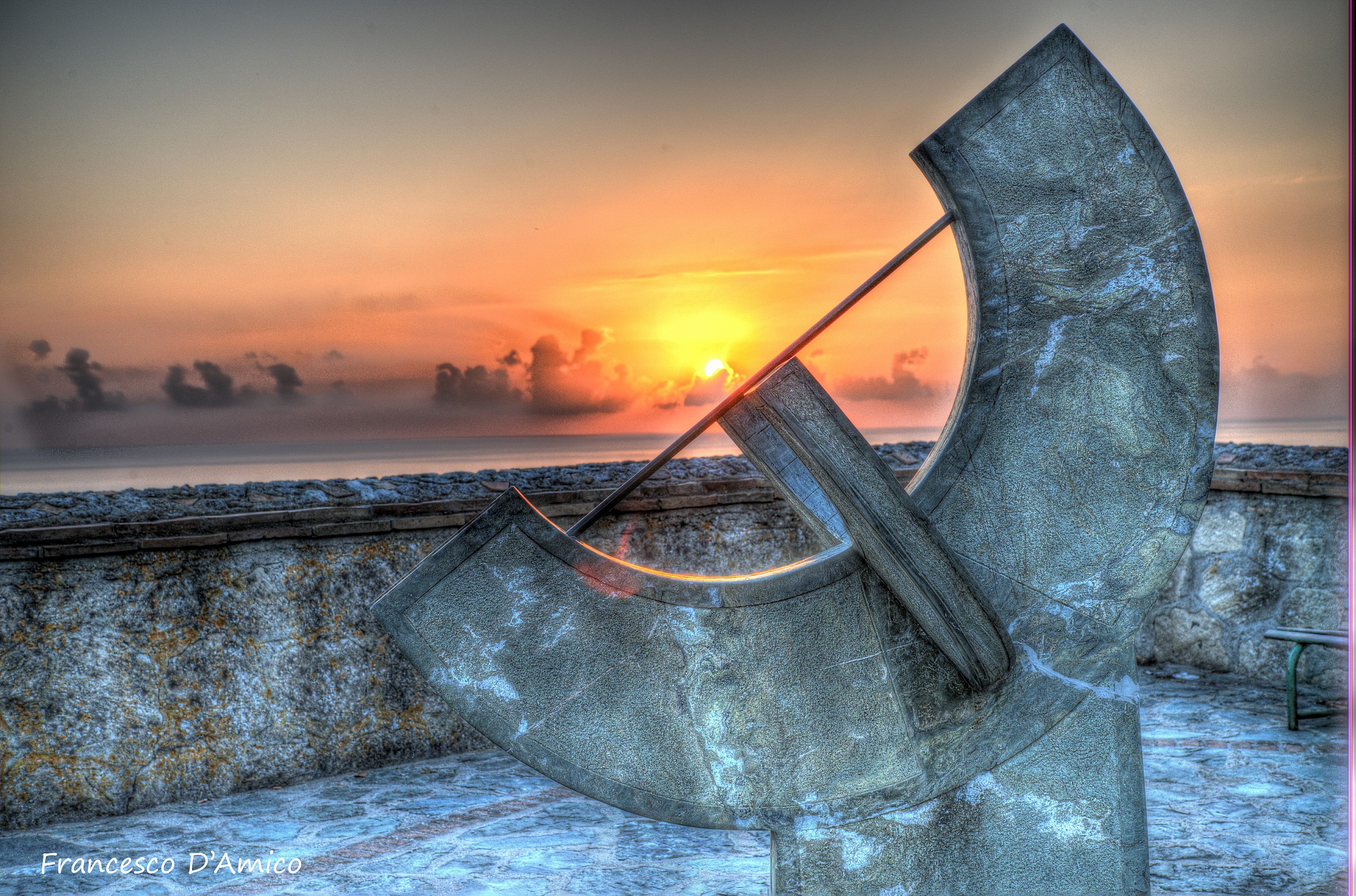 Sun Dial at sunset