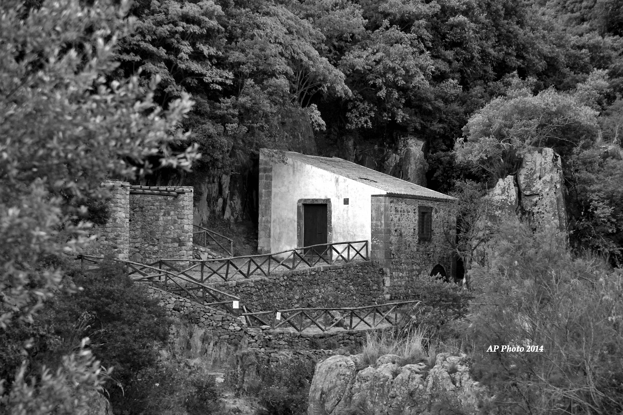 Old restored mill on the creek caronia