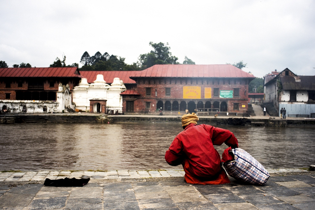 Sitting on the river bank