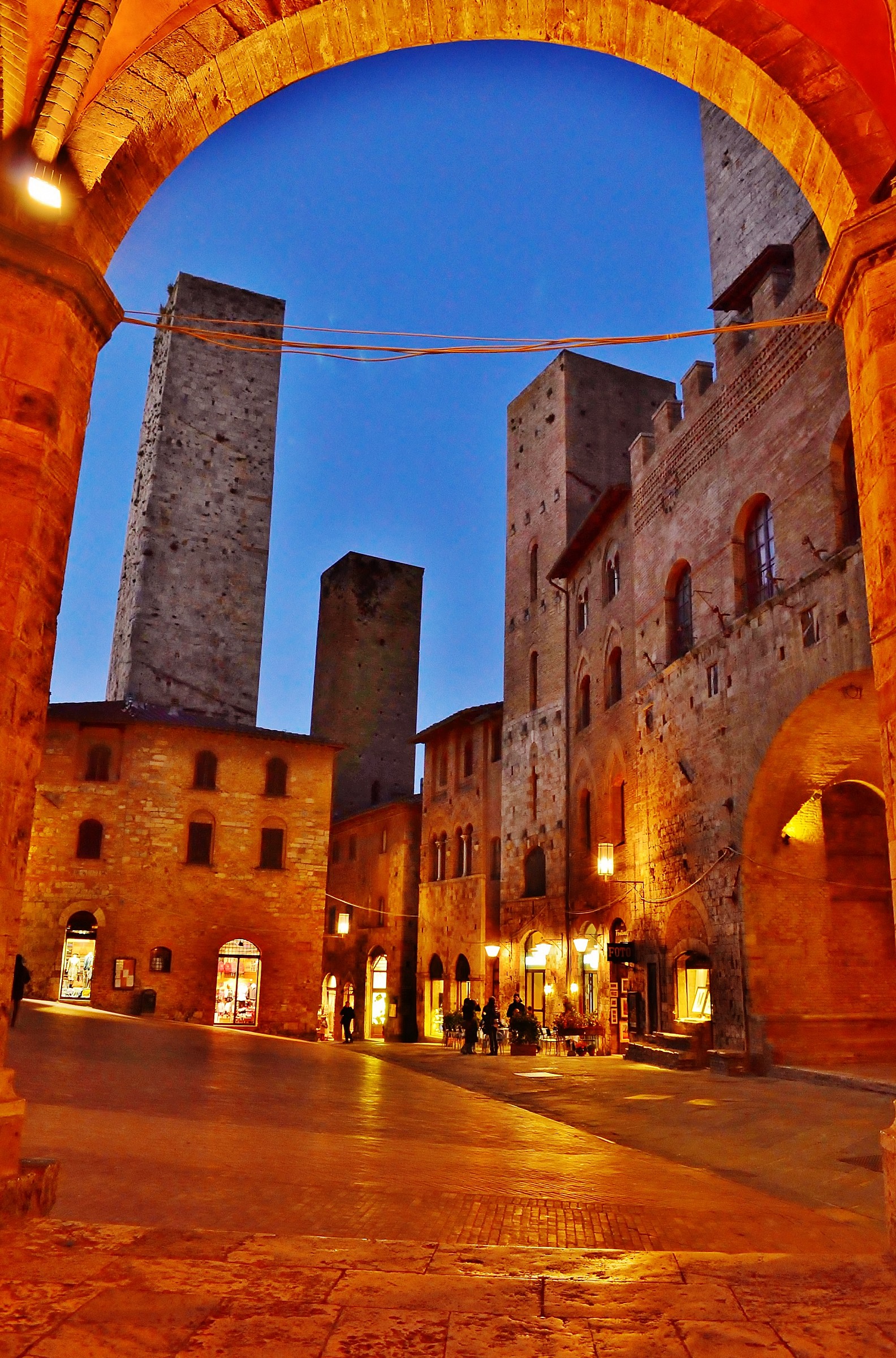 blue hour in San Gimignano