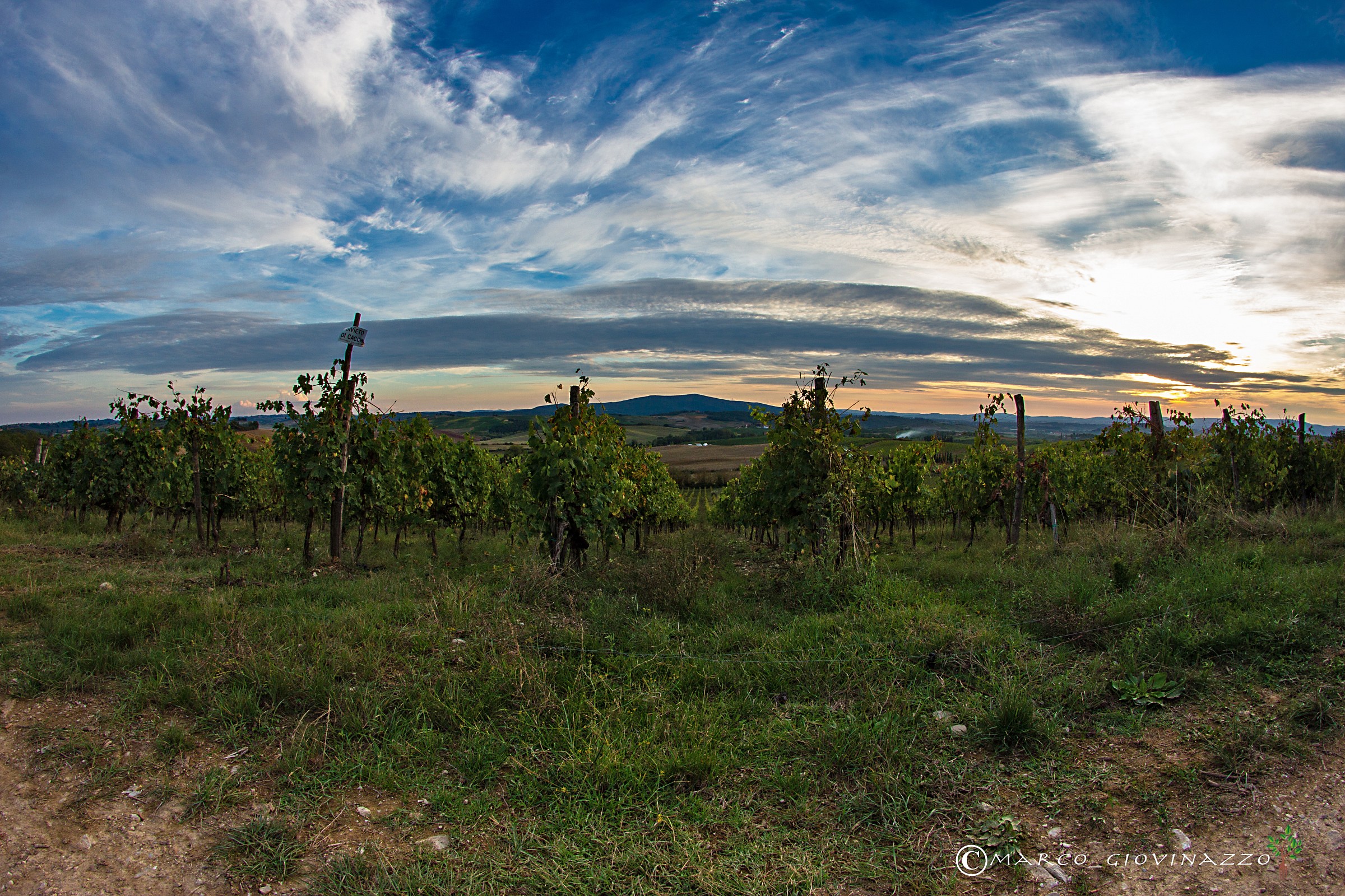 sunset over the chianti
