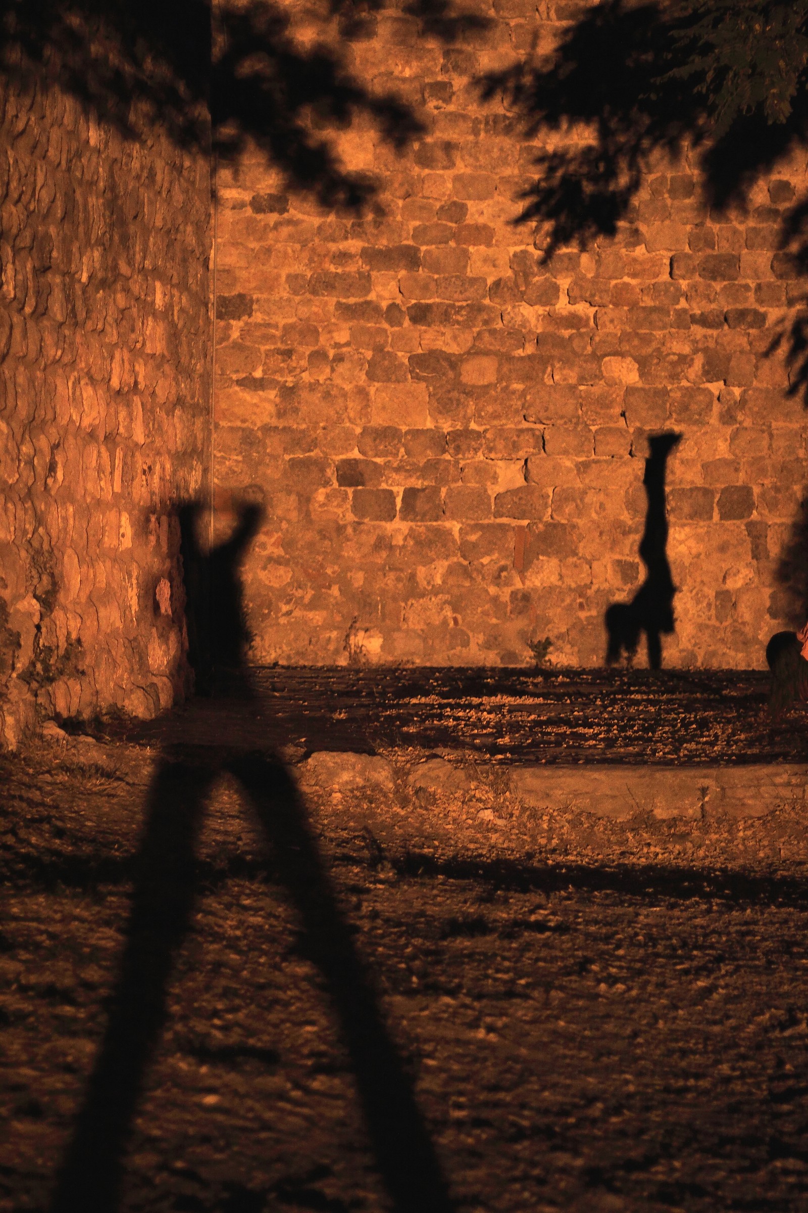 Ombre moderne su sfondo antico