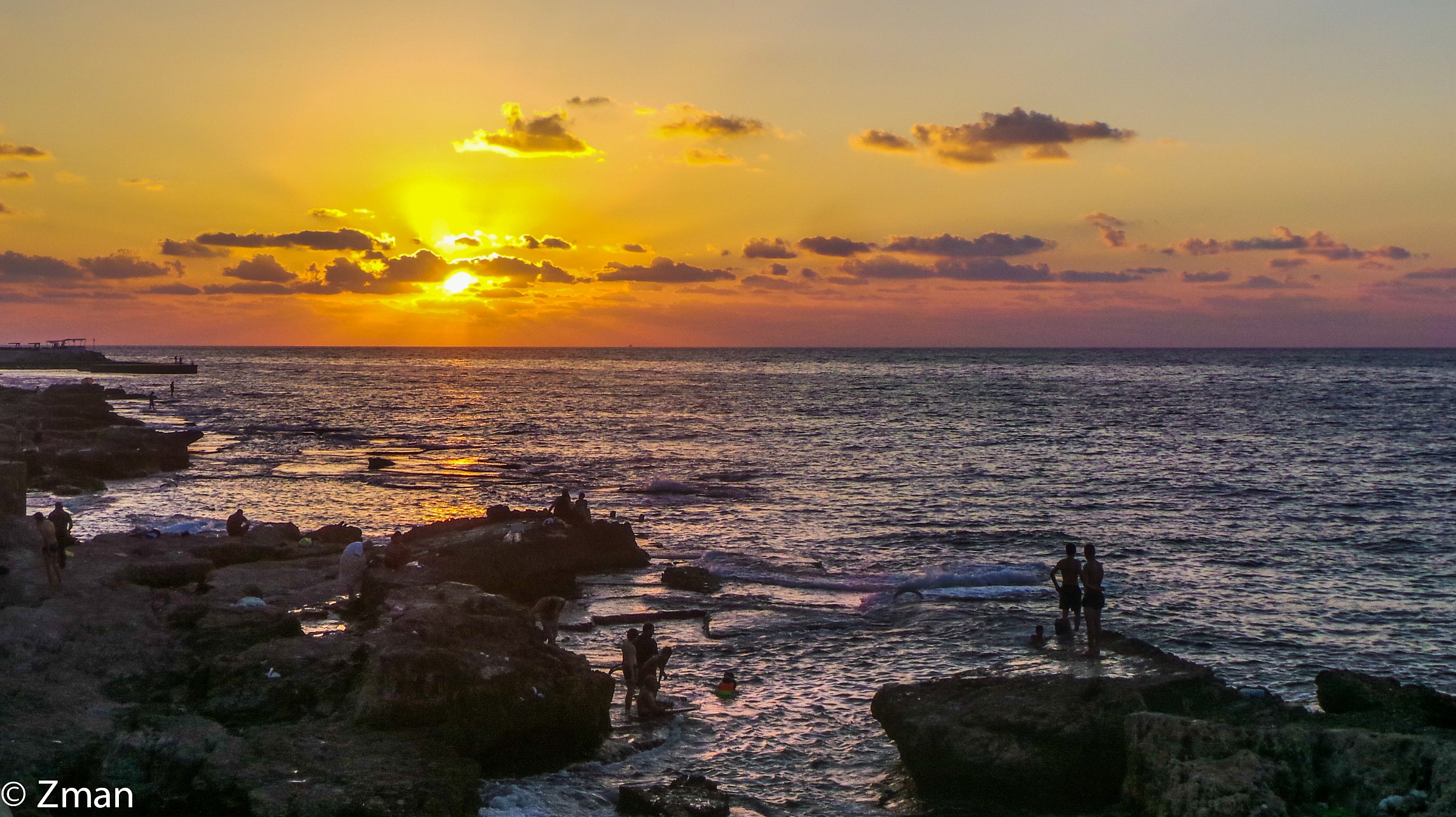 Sunset From Beirut Almanara Corniche