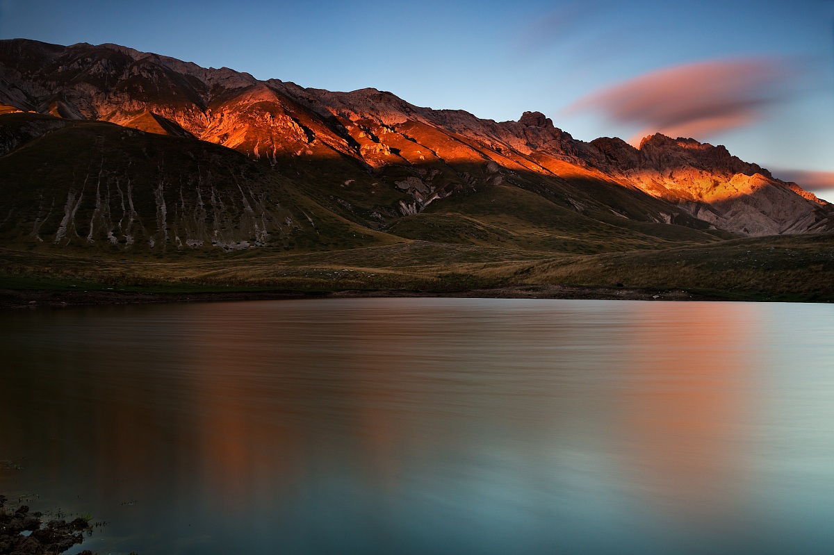 Pietranzoni lake and mountain Prena