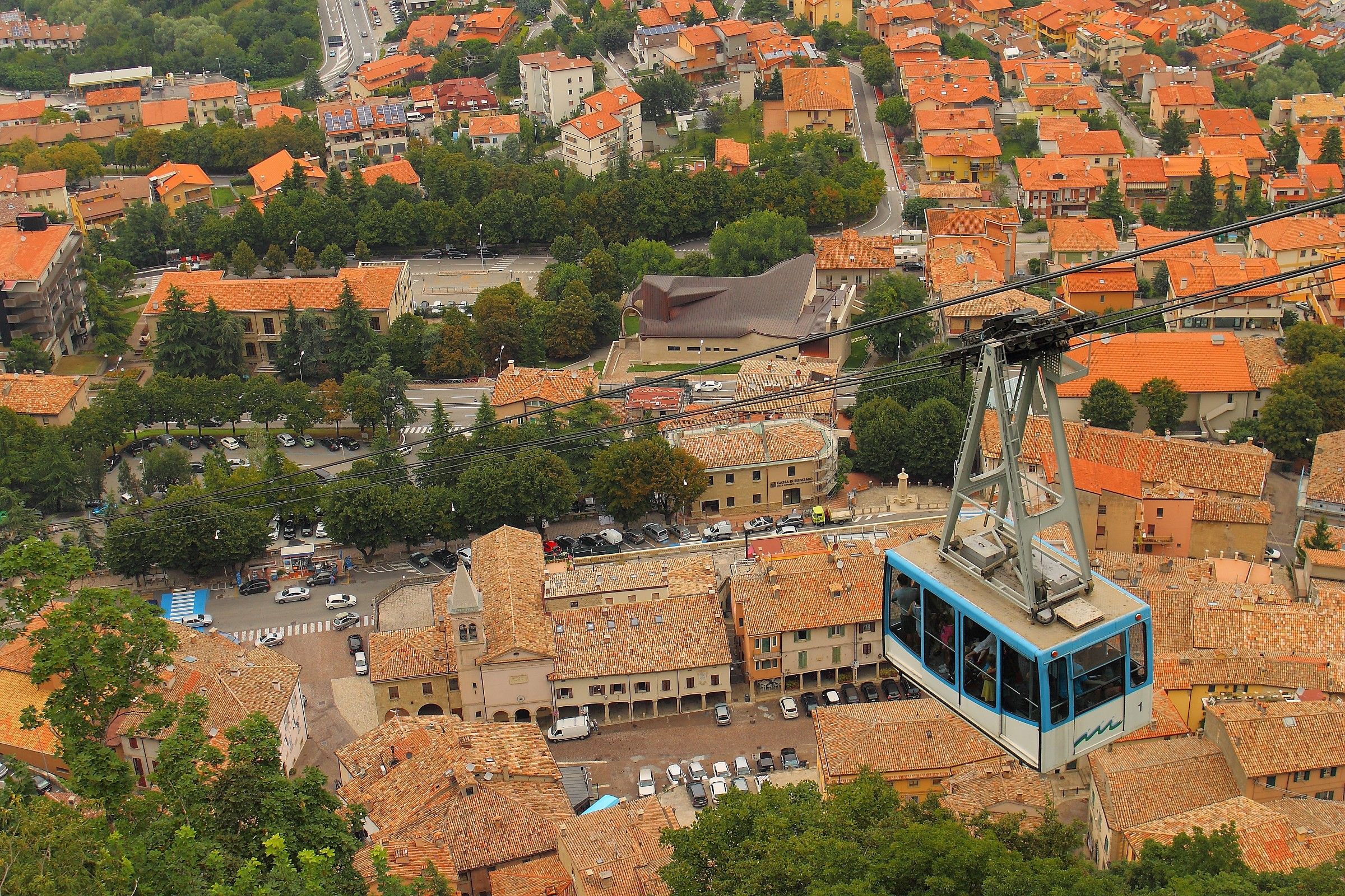 Flying in the gondola.
