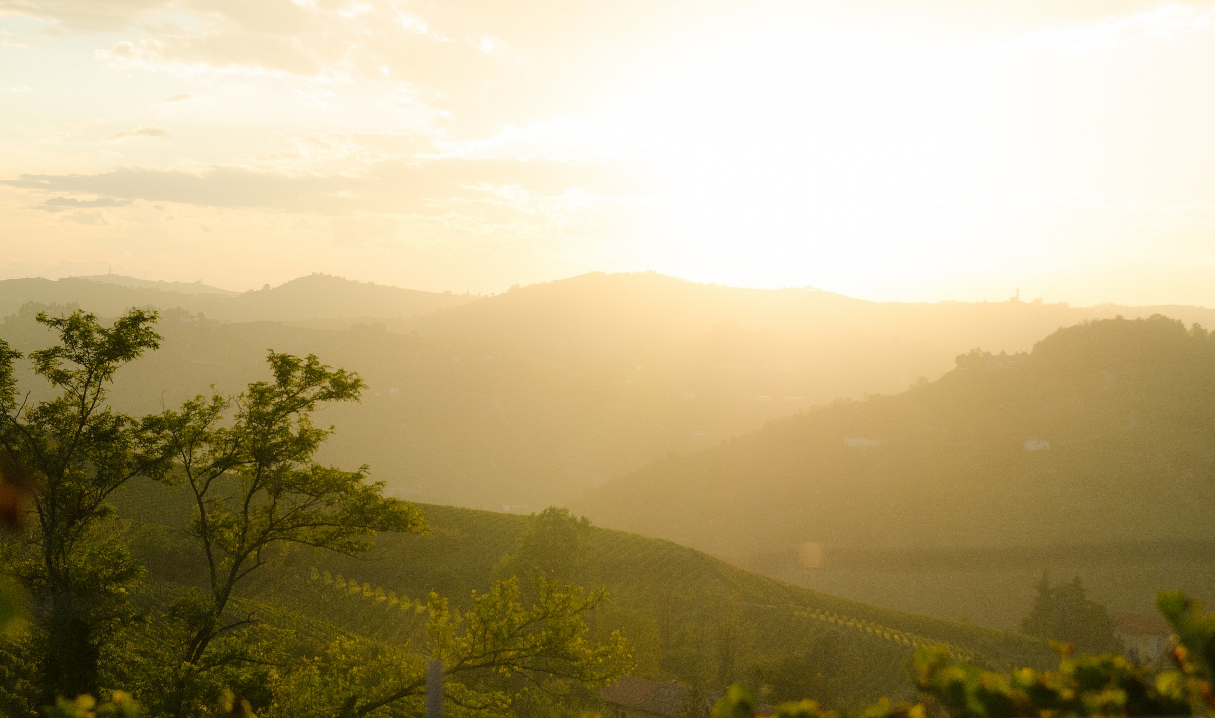 Sunset on the hills of Monferrato