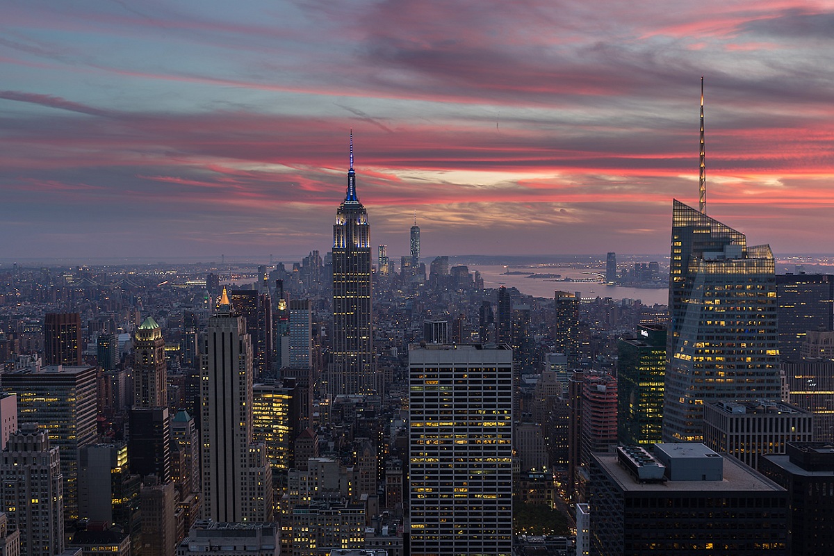 sunset from the top of the rock