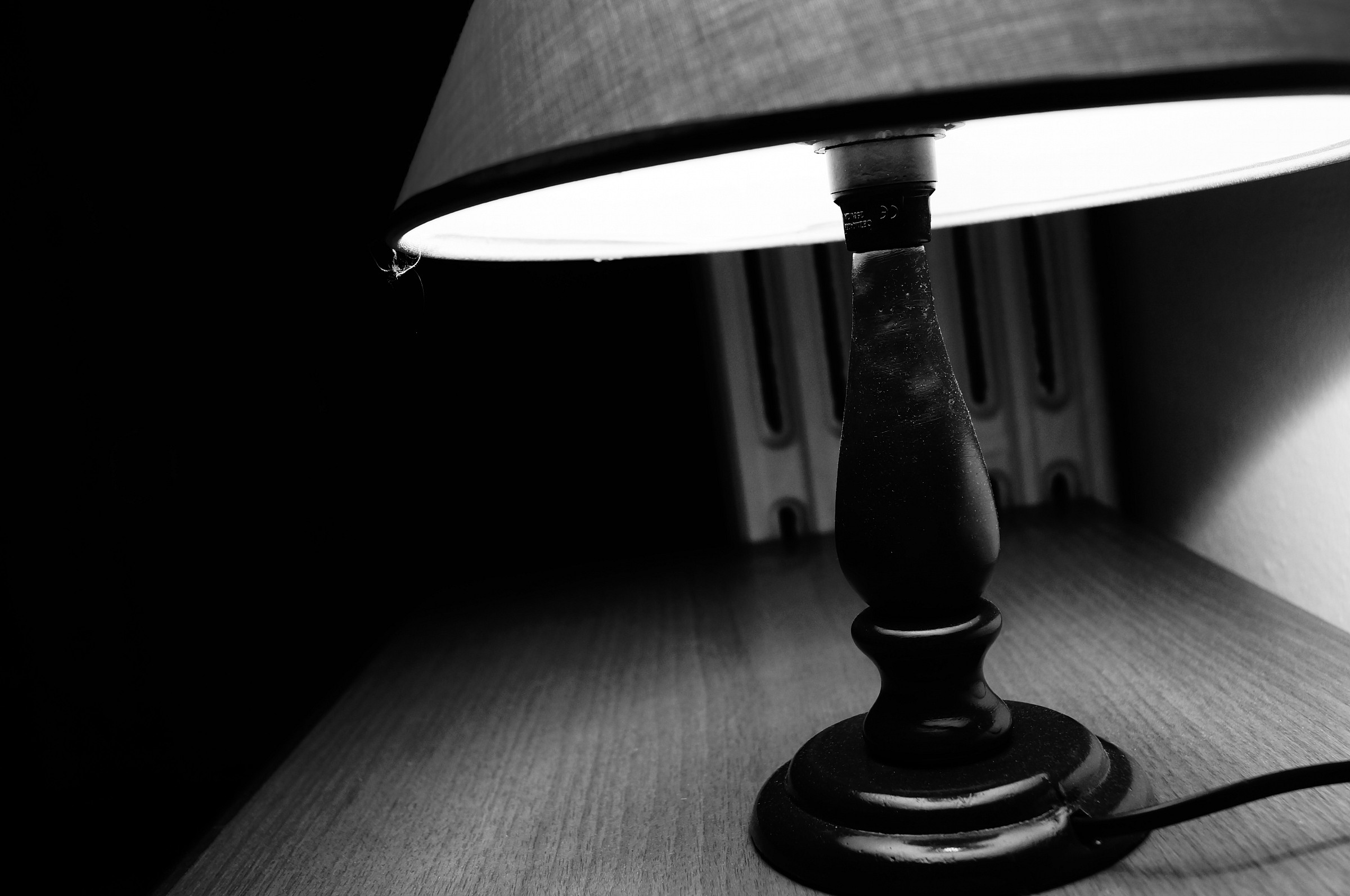 Lamp on the bedside table