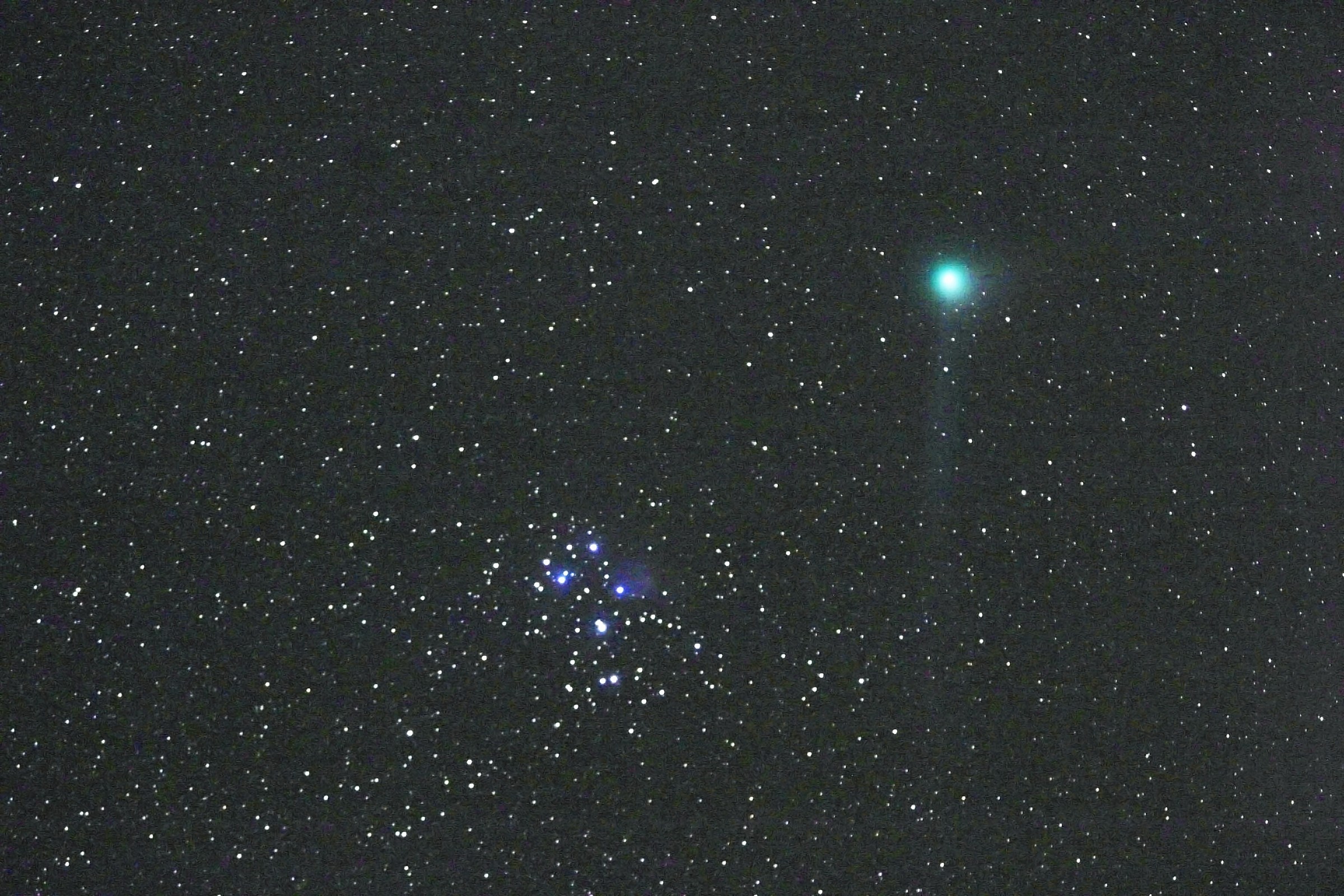 The Pleiades and the Comet