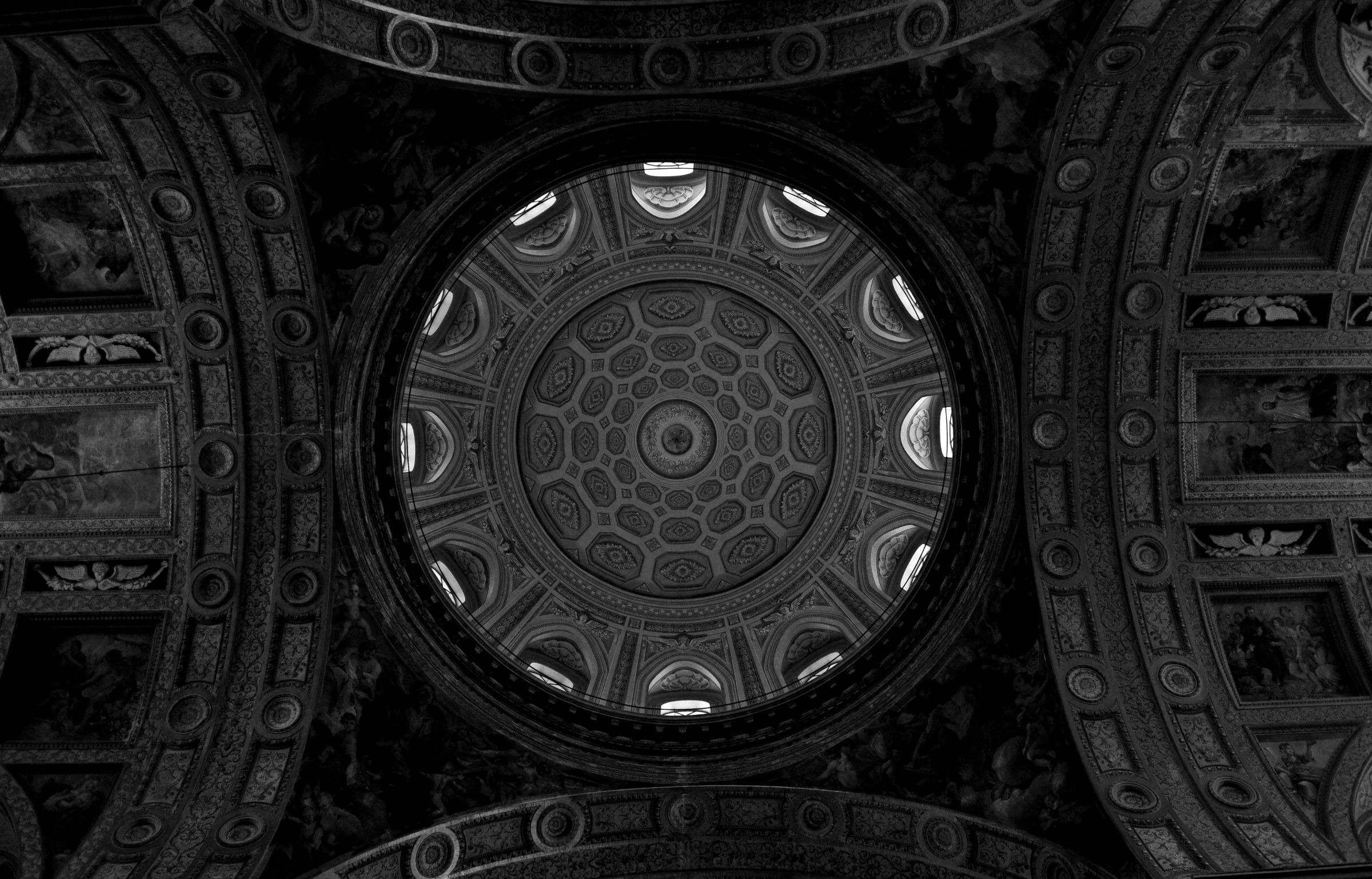 dome of the church of jesus new - Naples