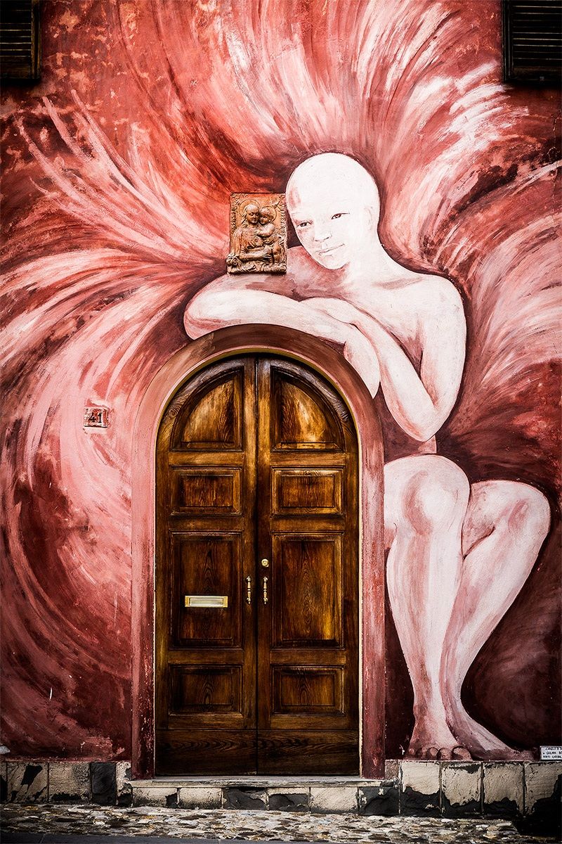 Sleeping on the door