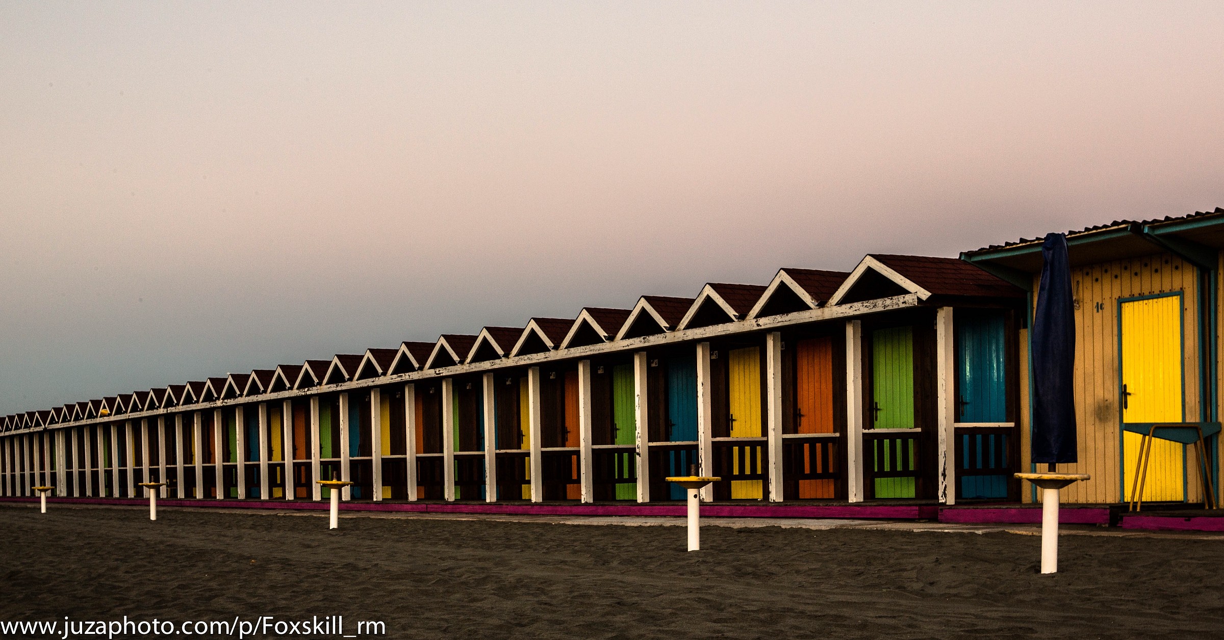 Ostia beach at sunset