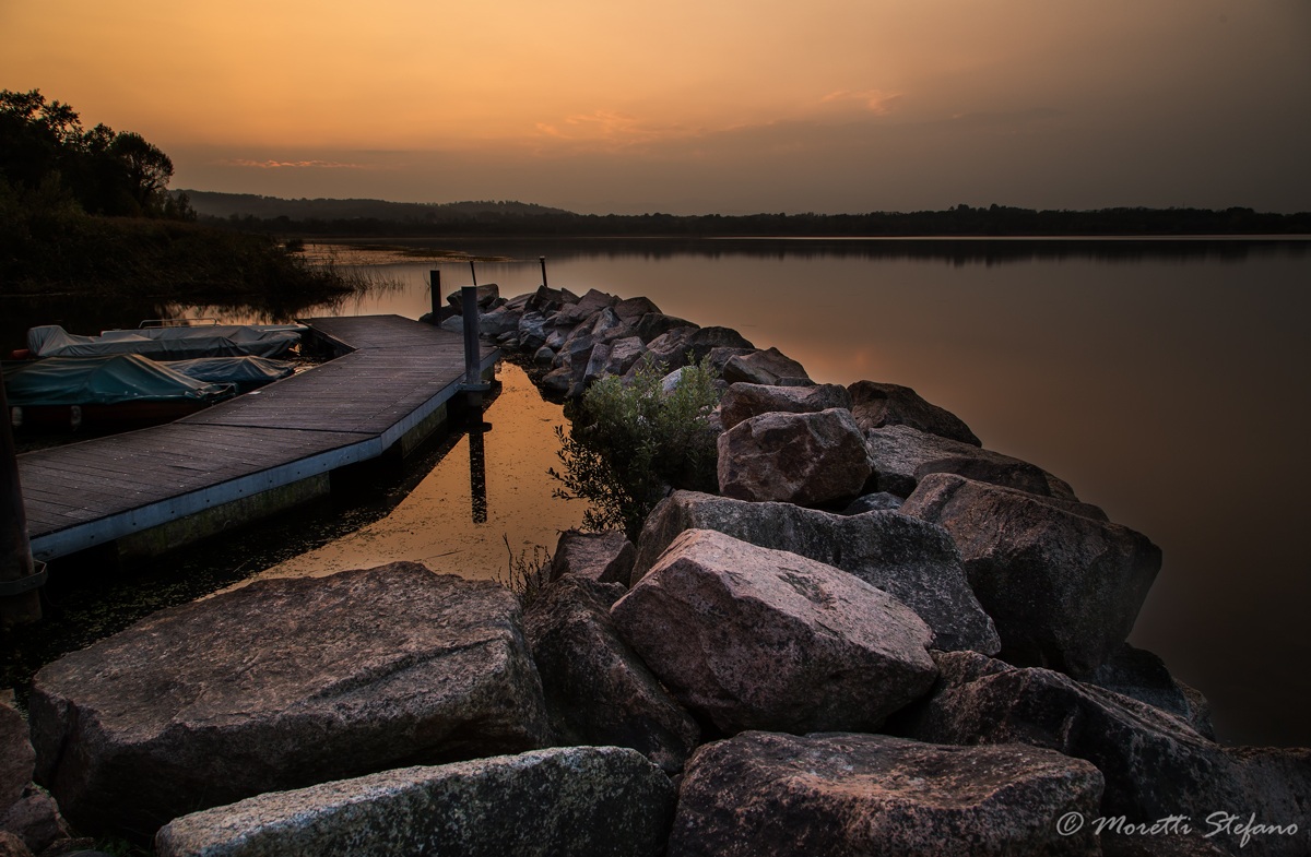 sunset over the lake of Varese