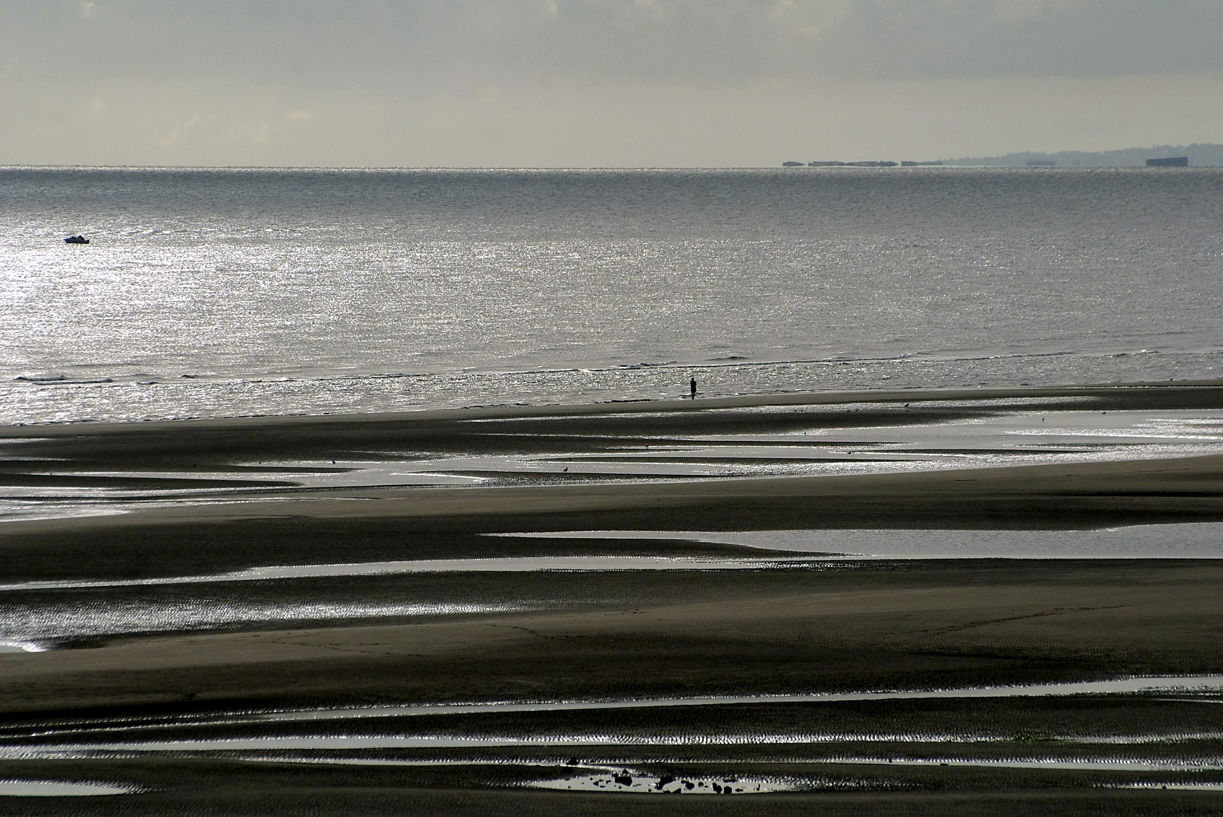 Omaha Beach in backlight