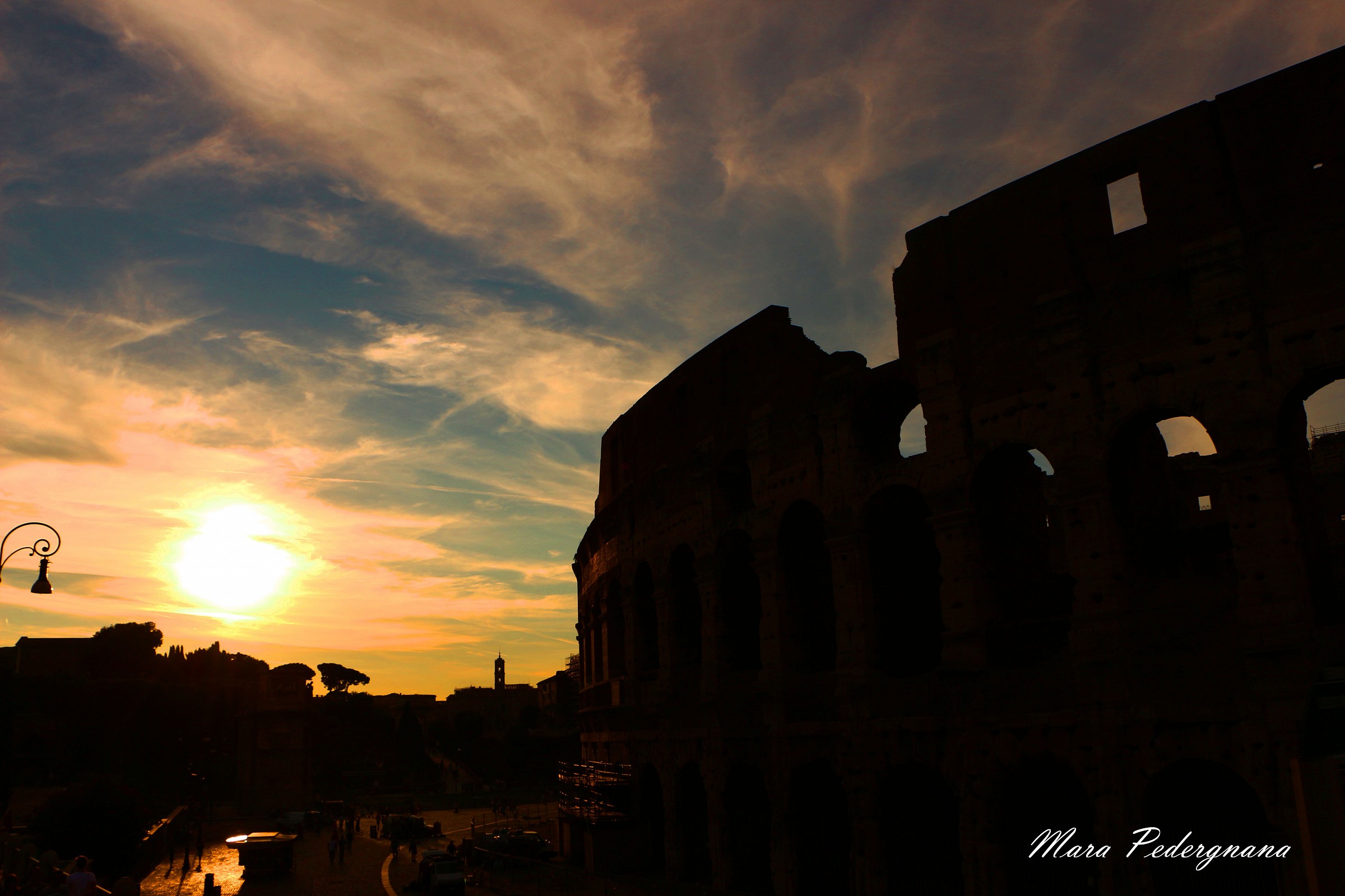 Colosseum at sunset