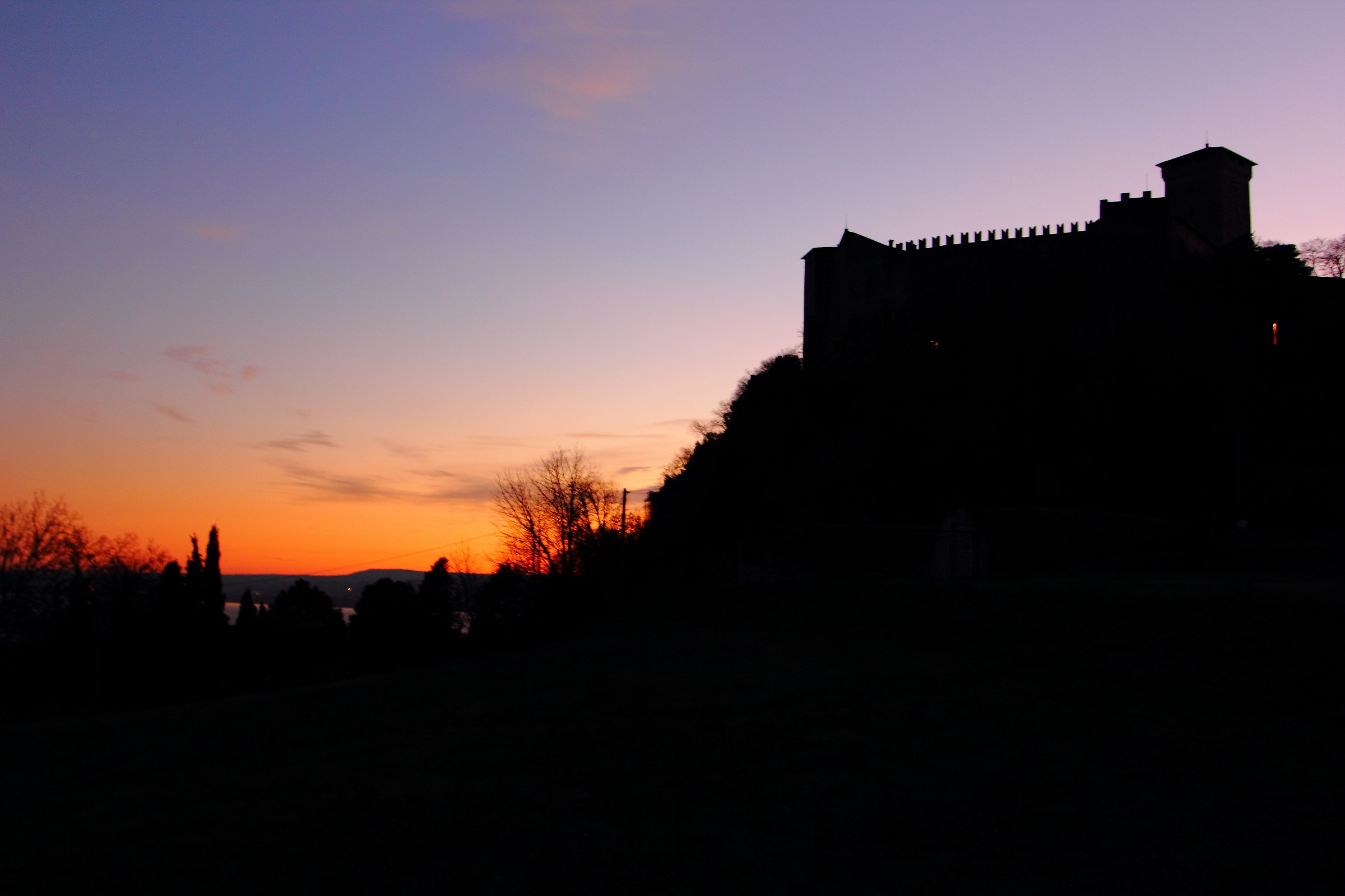 Sunset on the Rock of Angera