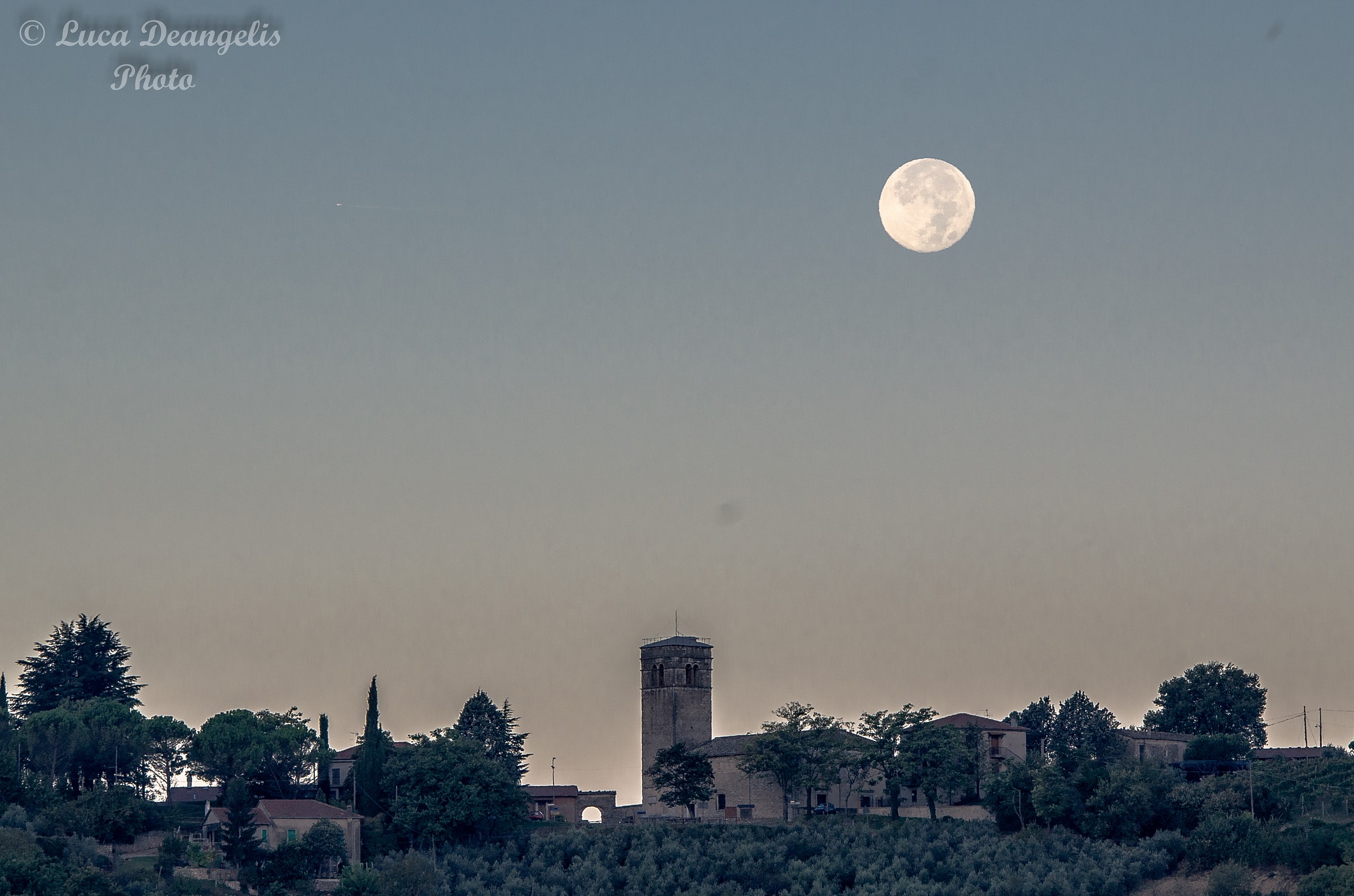 The moon in the morning