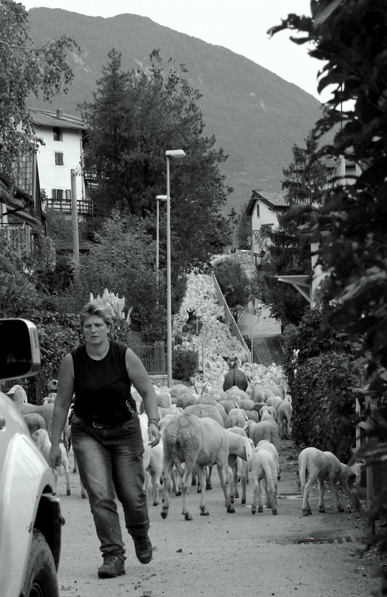 The pastor closes and controls the end row