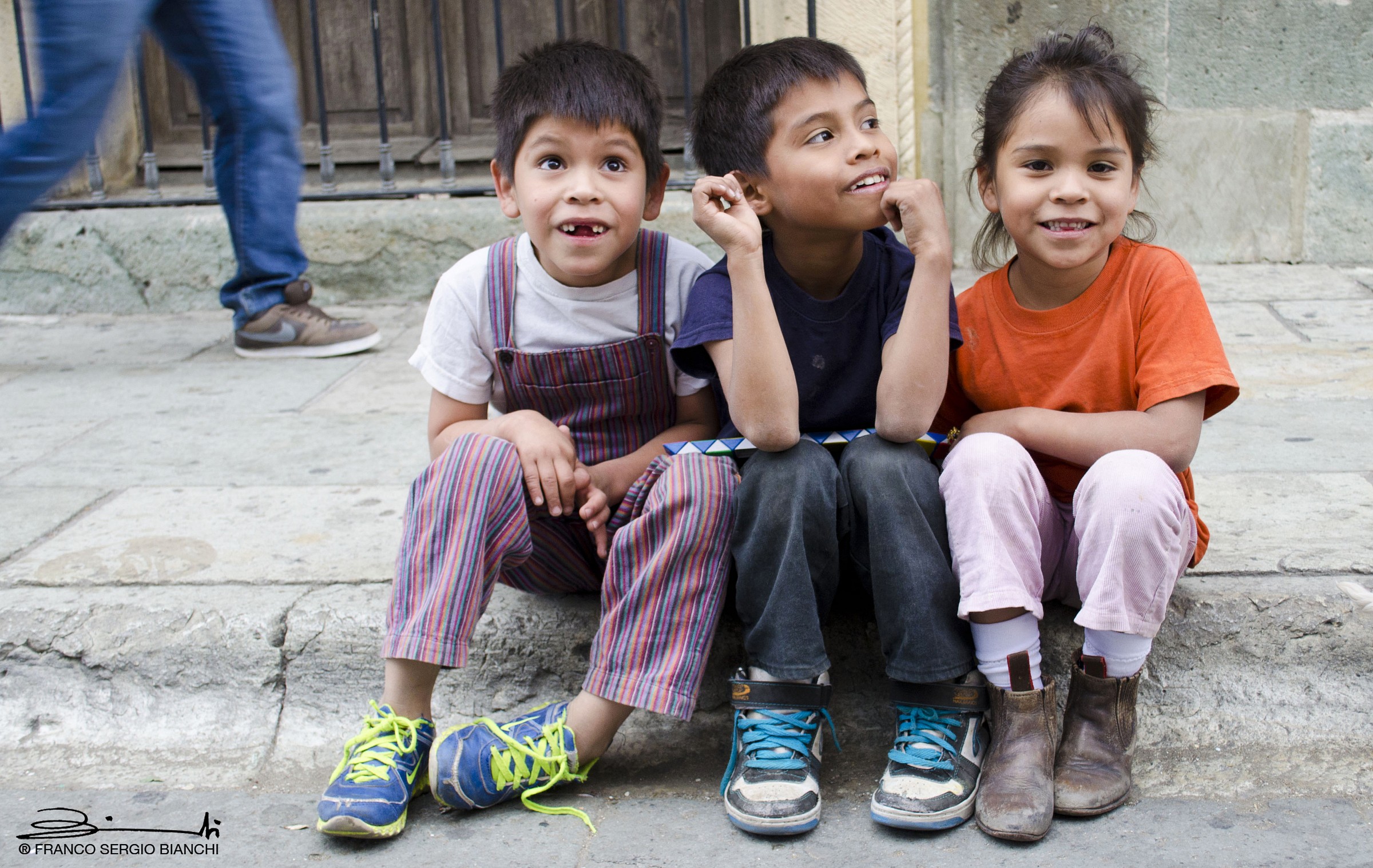 Three street urchins - Oaxaca Mexico