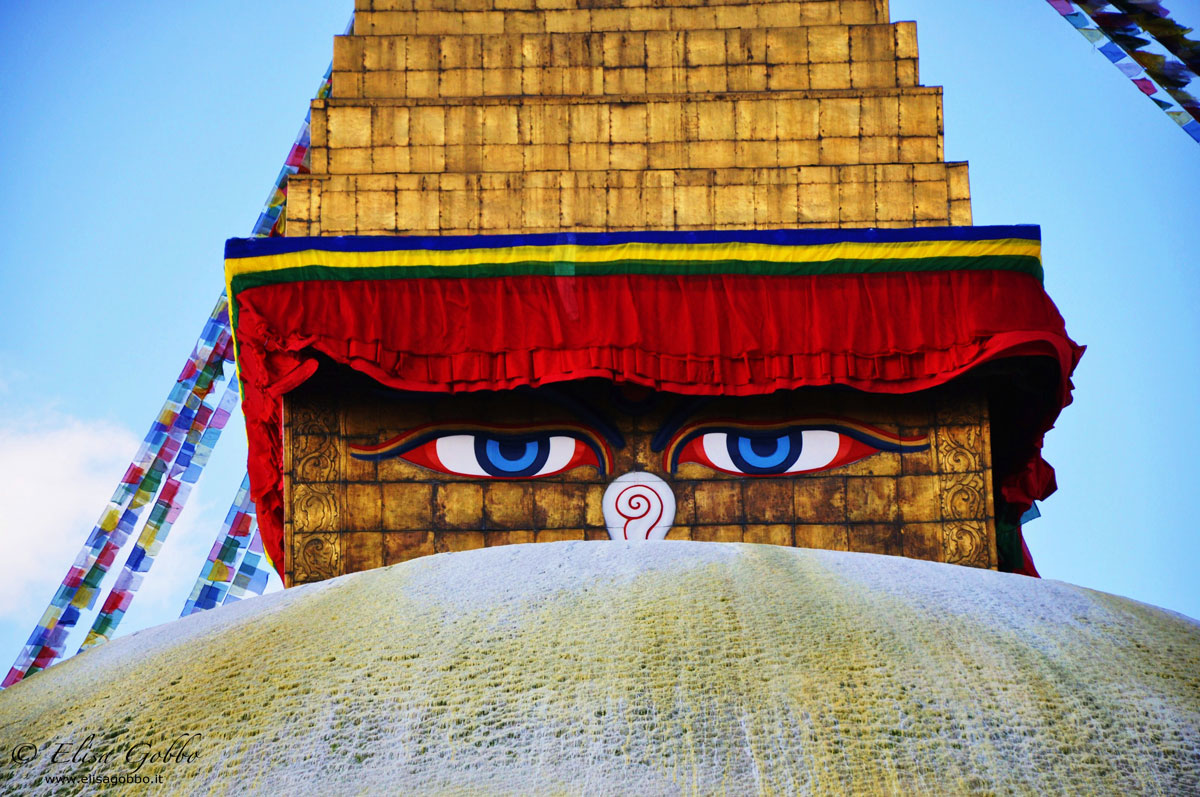 The eyes of Buddha stare at you forever ...