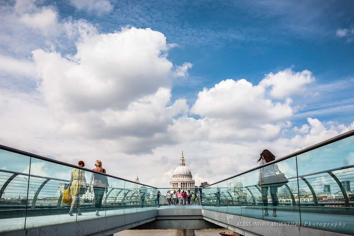 London - Millennium Bridge and St. Paul's Cathedral