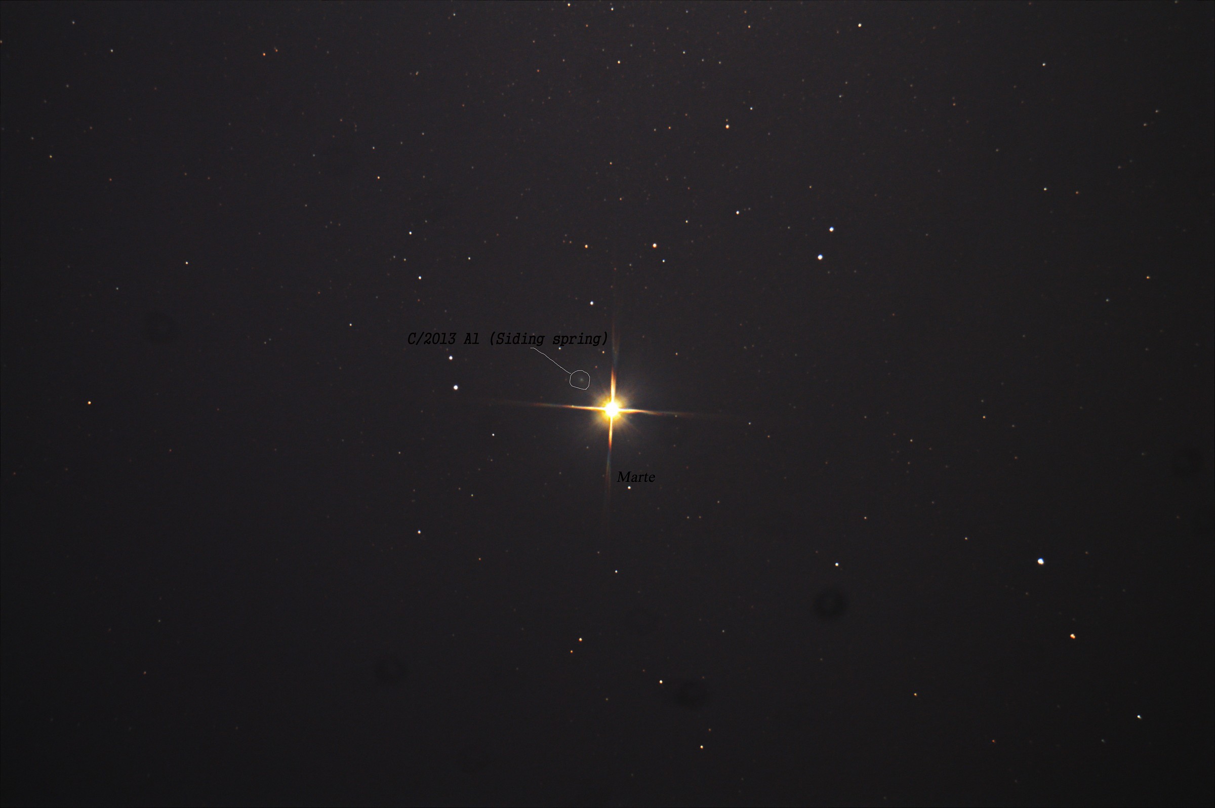Cometa c 2013 a1 e Marte