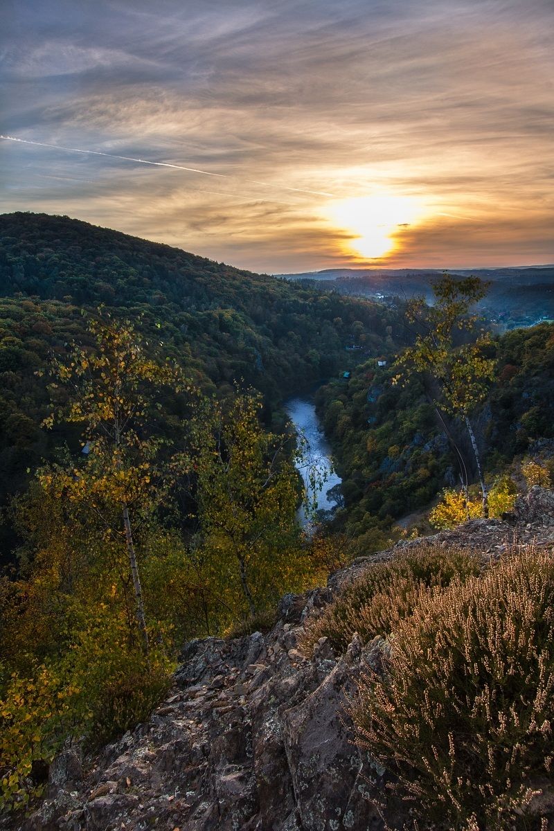 Tramonto sulla valle del fiume Sázava