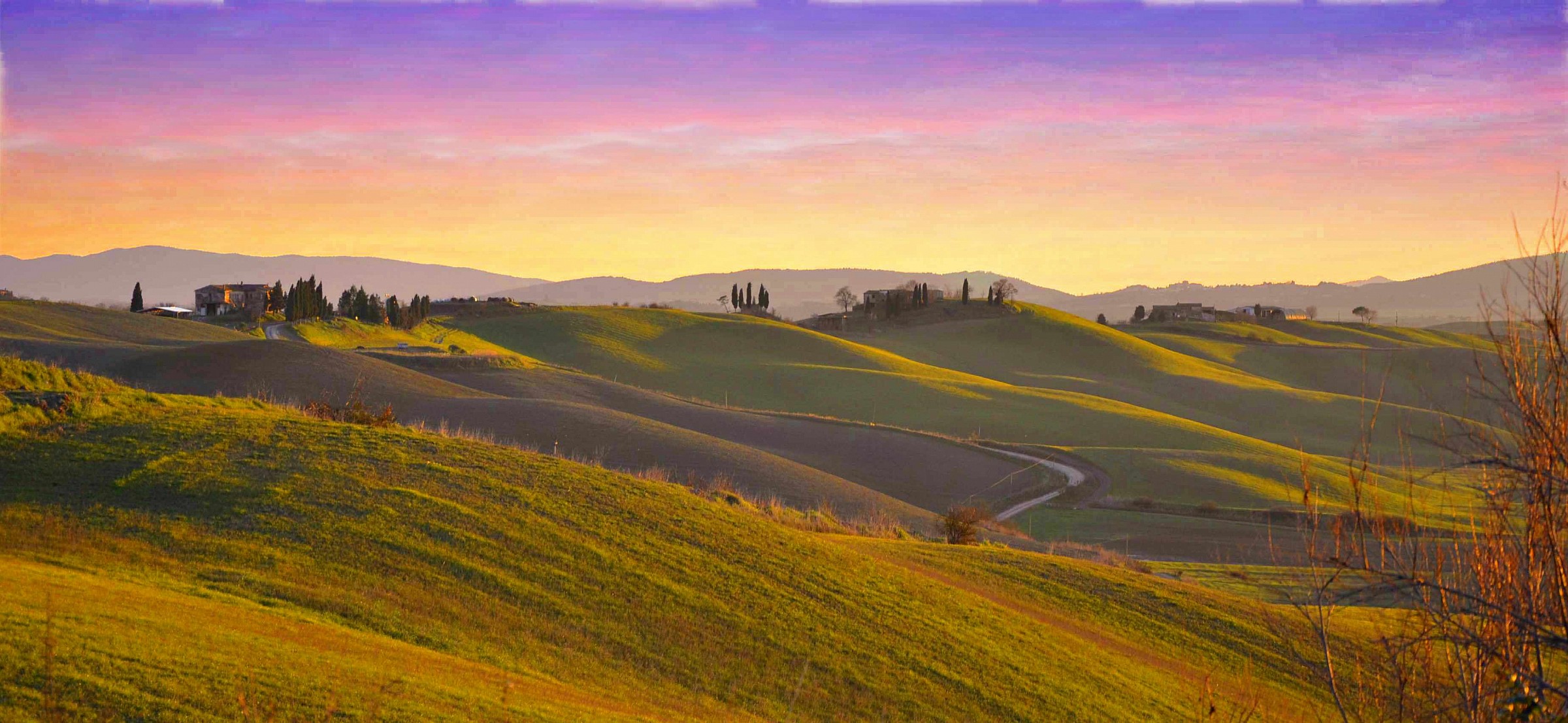 Autunno nel senese, verso il tramonto