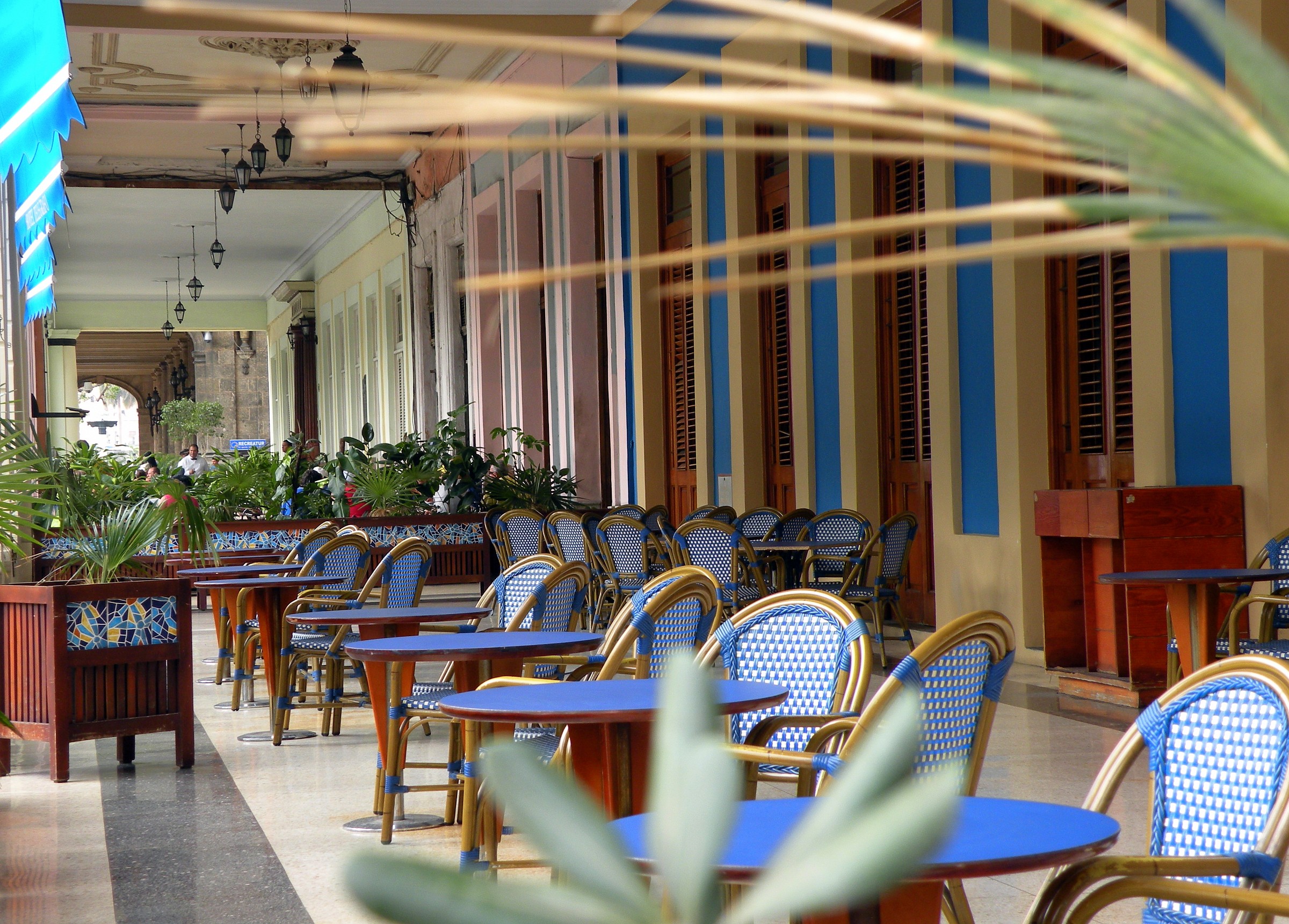 A colorful porch in Havana