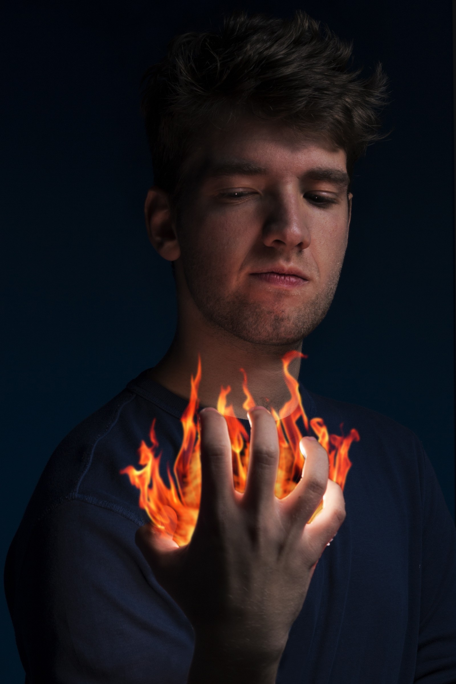 Self-Portrait with Fire