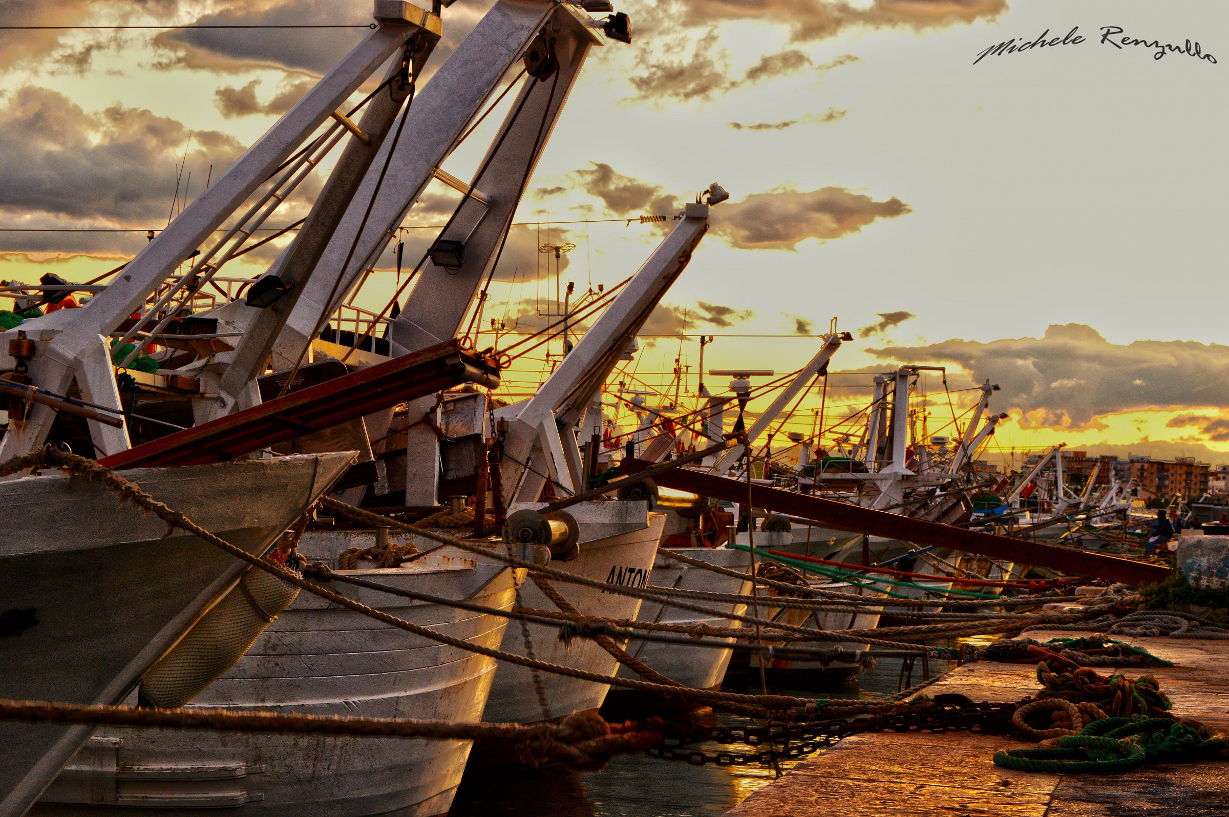 Sunset over the harbor