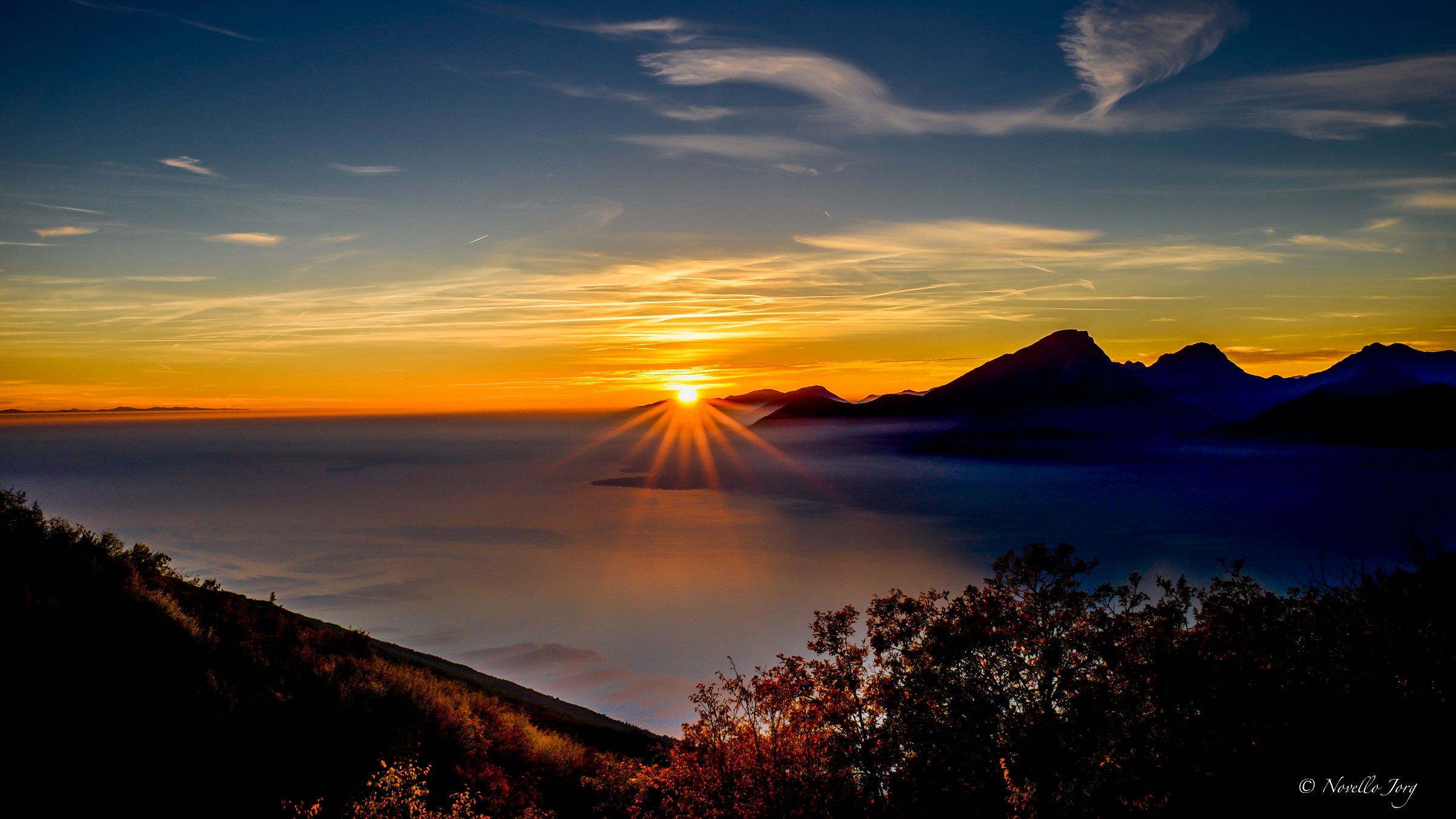 Autumn sunset from Prada, Monte Baldo