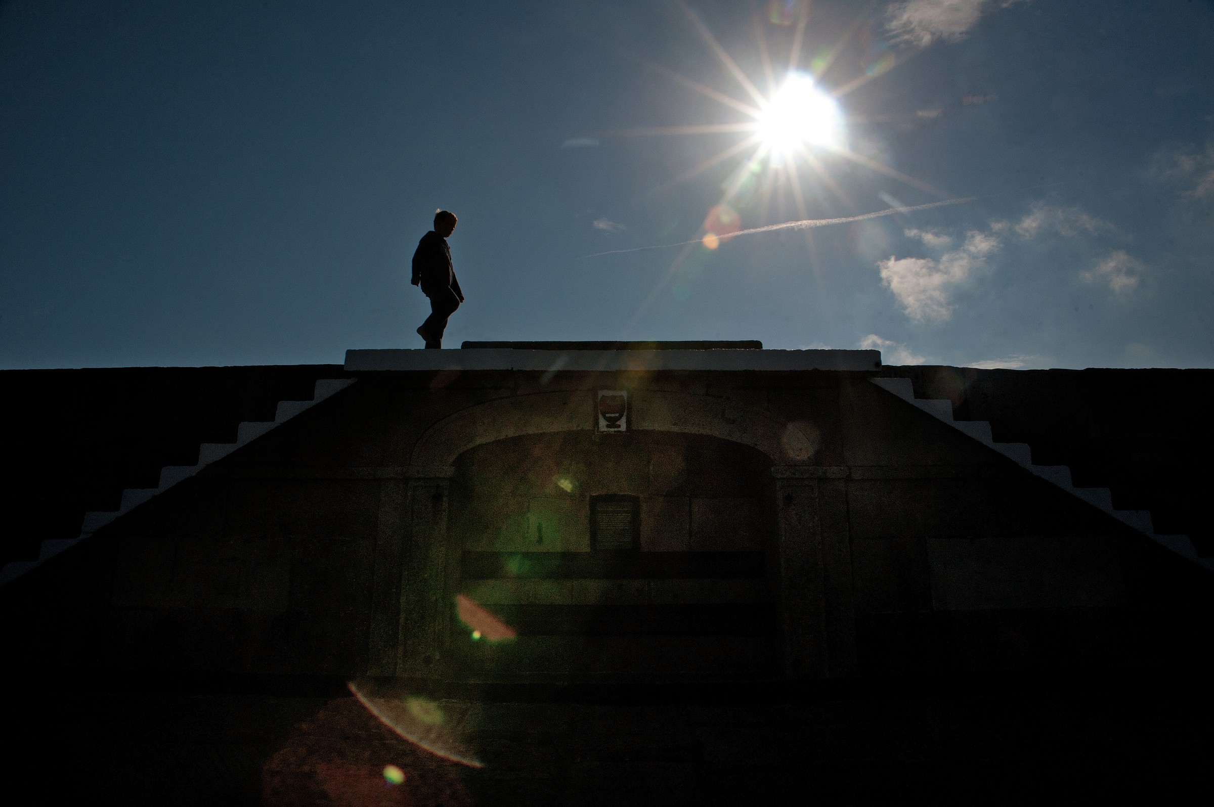Walking on the Lyme Regis' Cobb