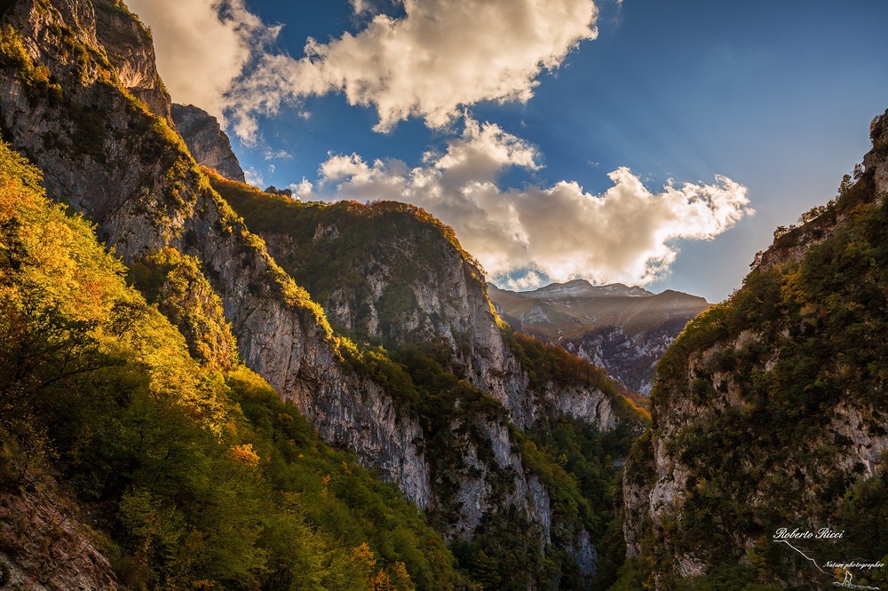 between the mountains