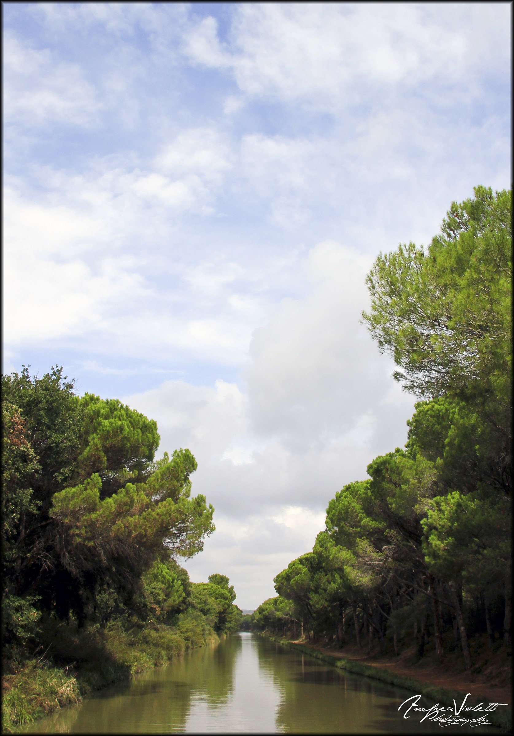 Along the right and the Canal du Midi ran ... ..