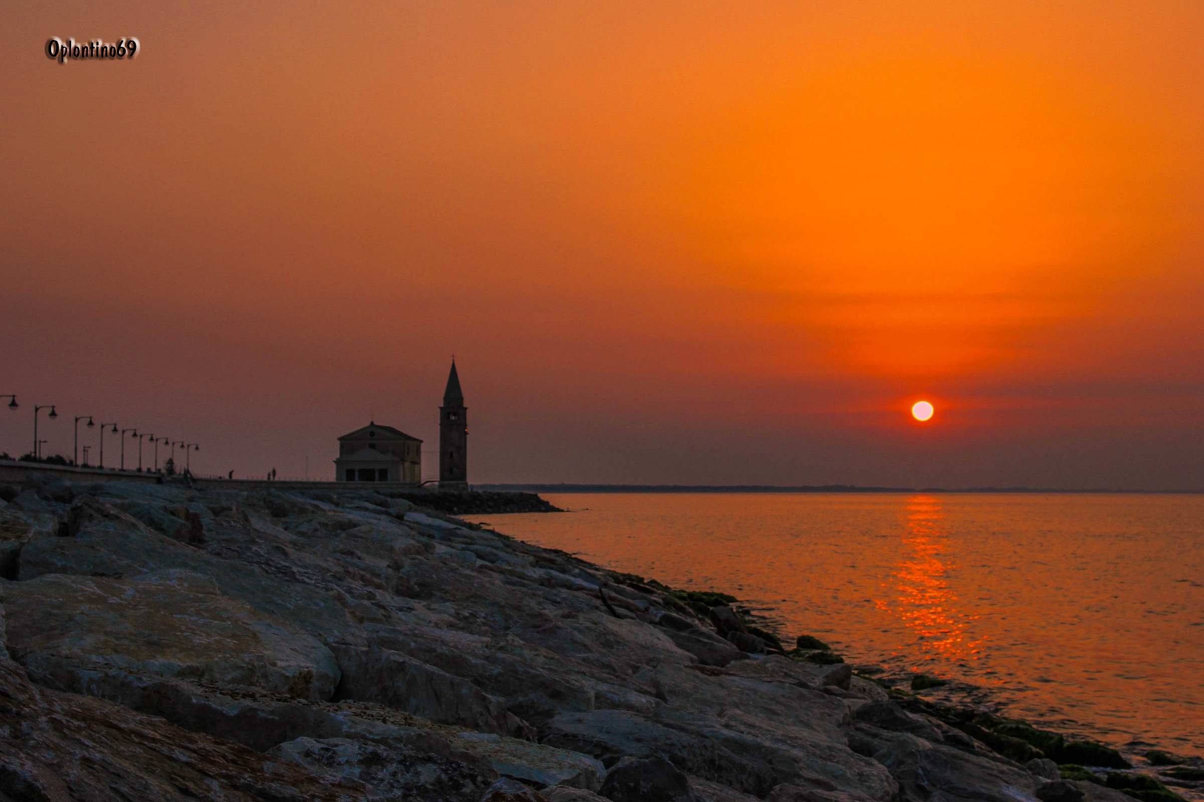 Caorle "bell tower at sunset"