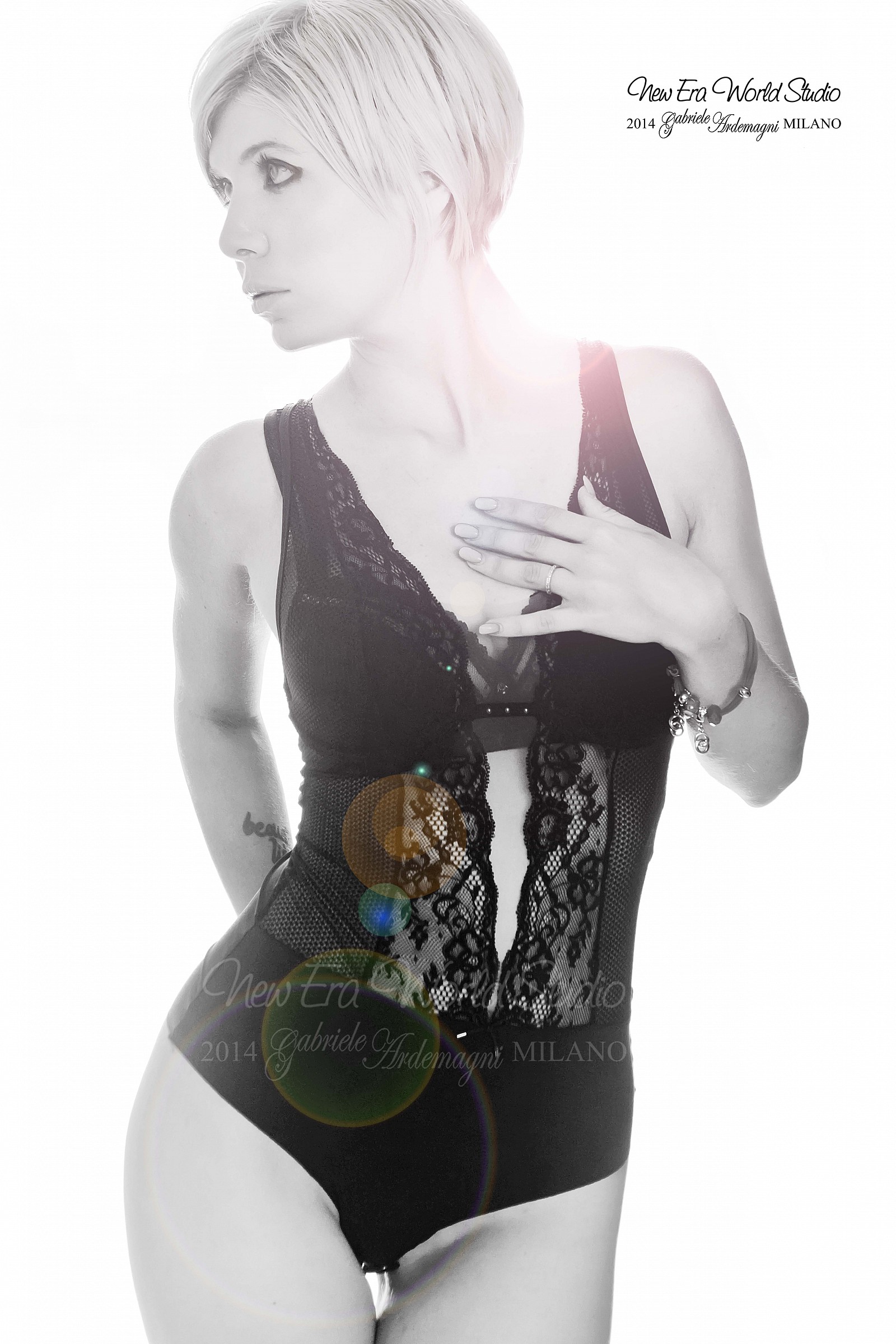 Eleonora in studio at the Light Wall