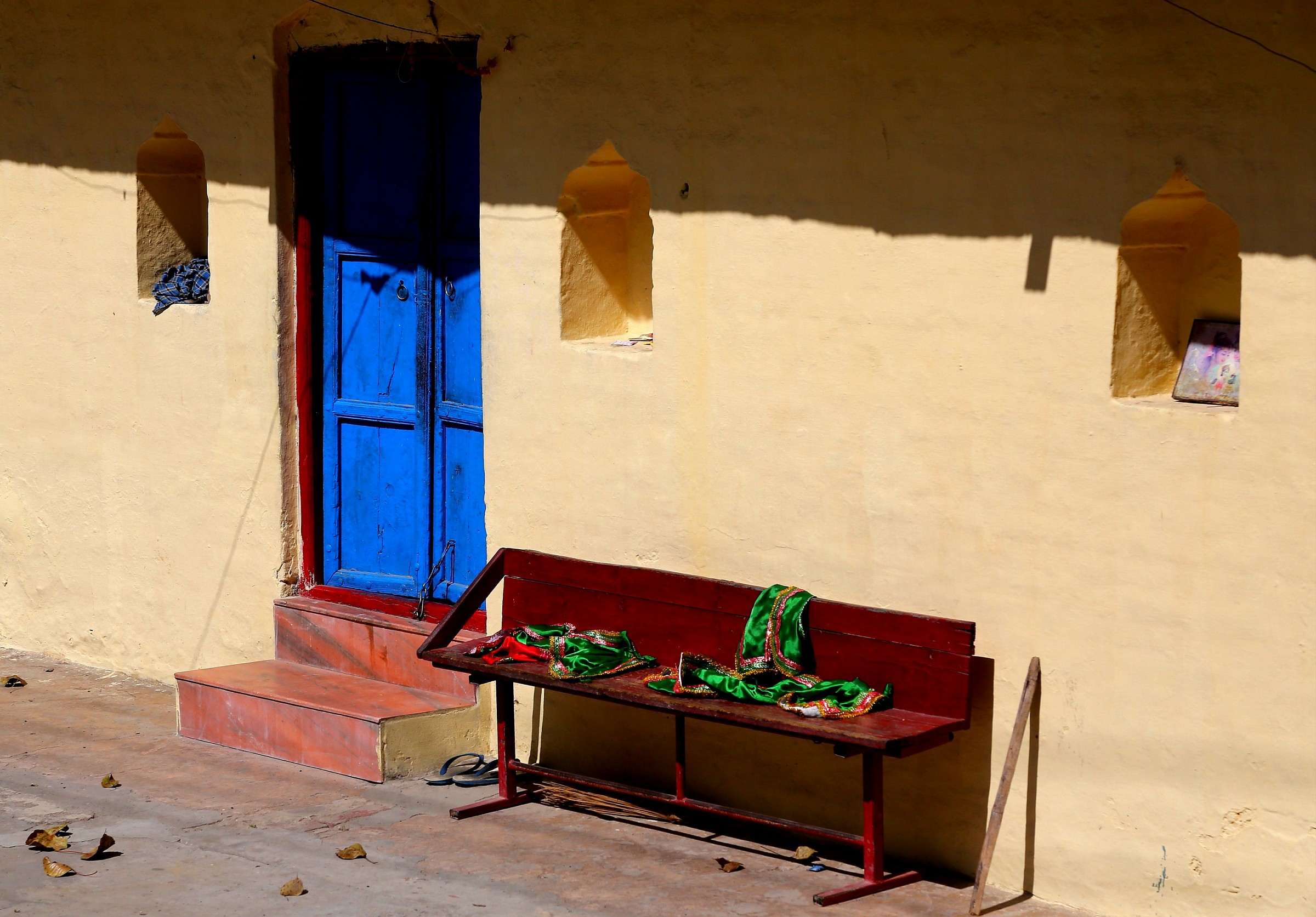 The door of the house.