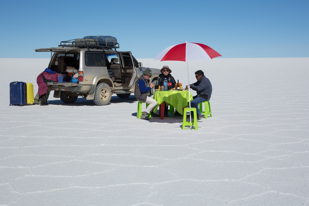 Picnic in the salt desert