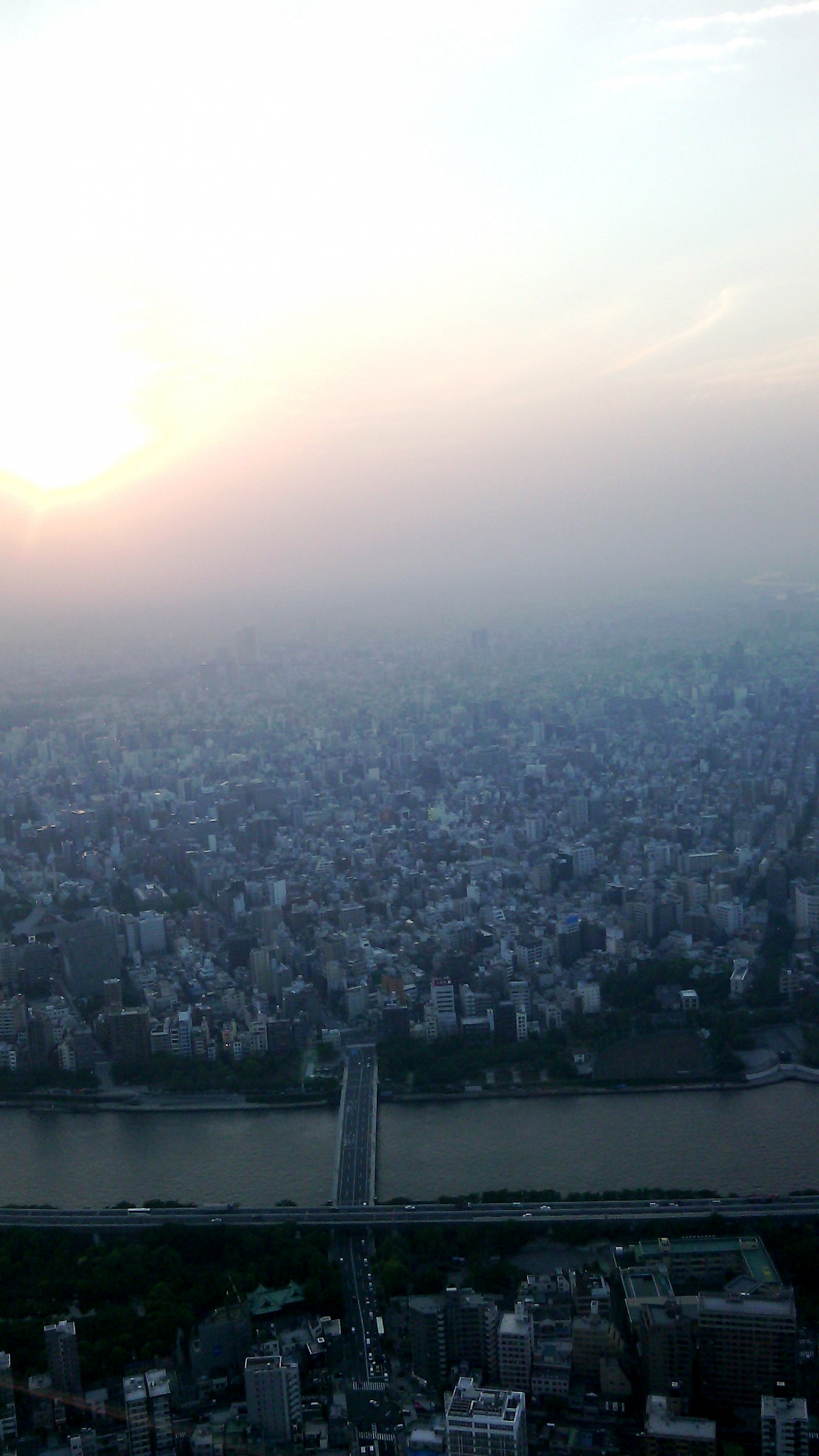 Tramonto dall'alto di Tokyo