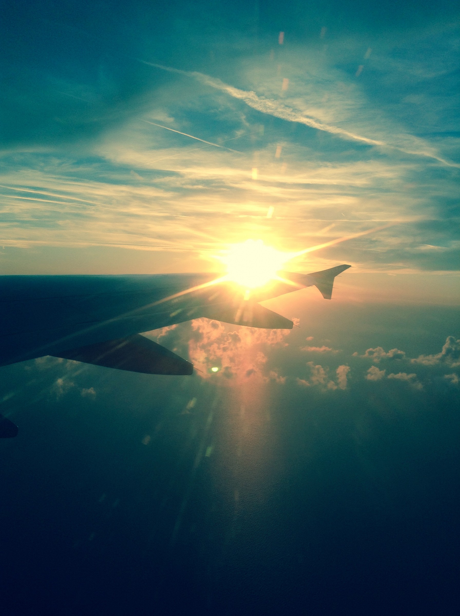 Tramonto dall'ala dell'aereo (fase 1)